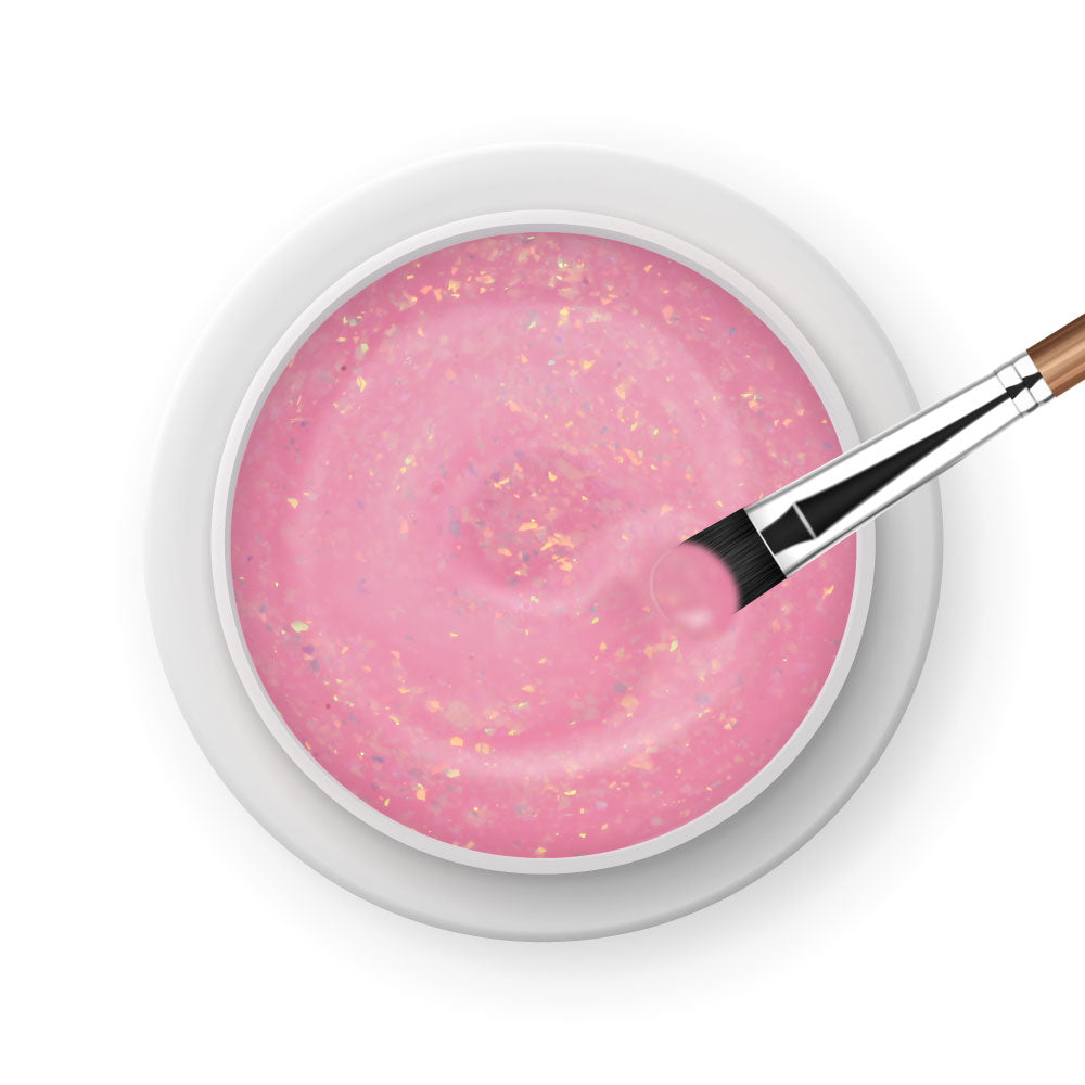 Glacier Builder Gel · Pink 15ml für Nageldesign Nägel & Nagelstudios Glacier Builder Gel · Pink 15ml, Aufbaugel, Babyboomer Gel, bunt, Flakes, irisierend, schimmer, Verlauf für Nägel im Nageldesign & Nagelstudios