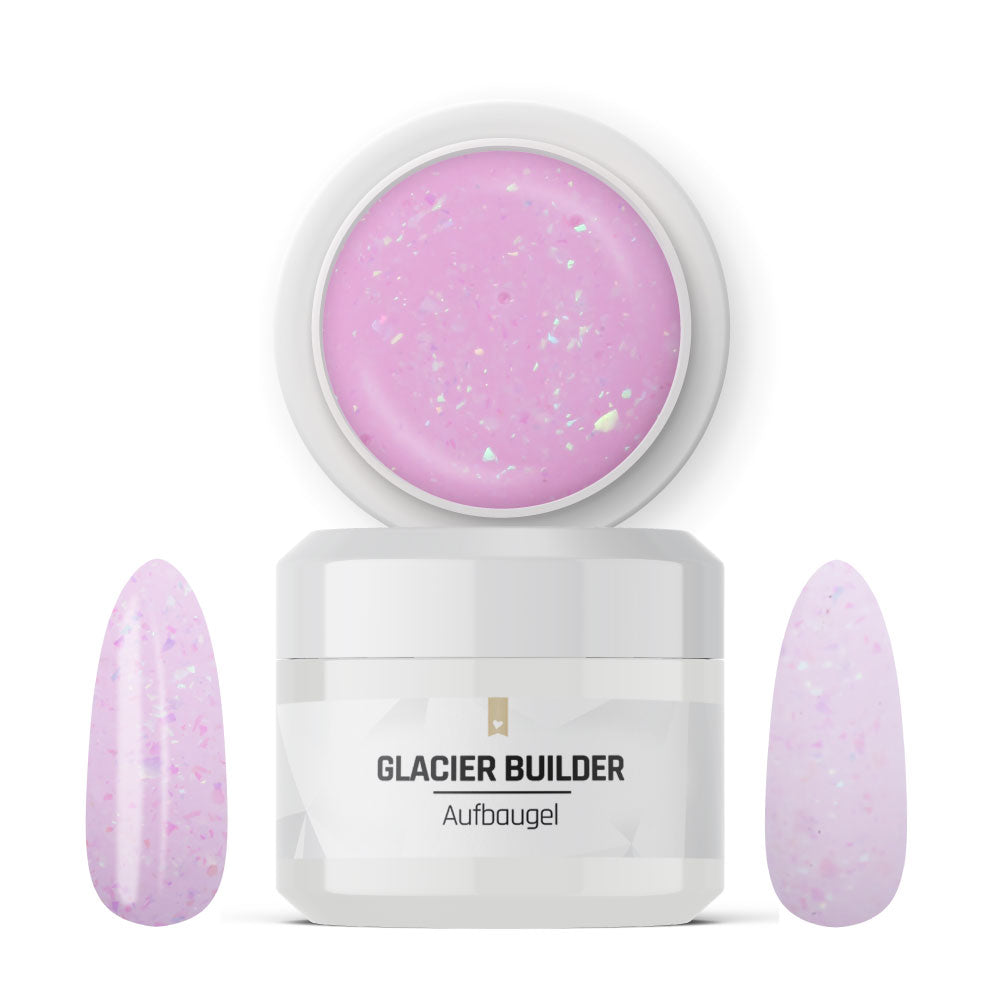 Glacier Builder Gel · Rose 15ml für Nageldesign Nägel & Nagelstudios Glacier Builder Gel · Rose 15ml, Aufbaugel, Babyboomer Gel, bunt, Flakes, irisierend, Rosa, Rose, schimmer, Verlauf für Nägel im Nageldesign & Nagelstudios