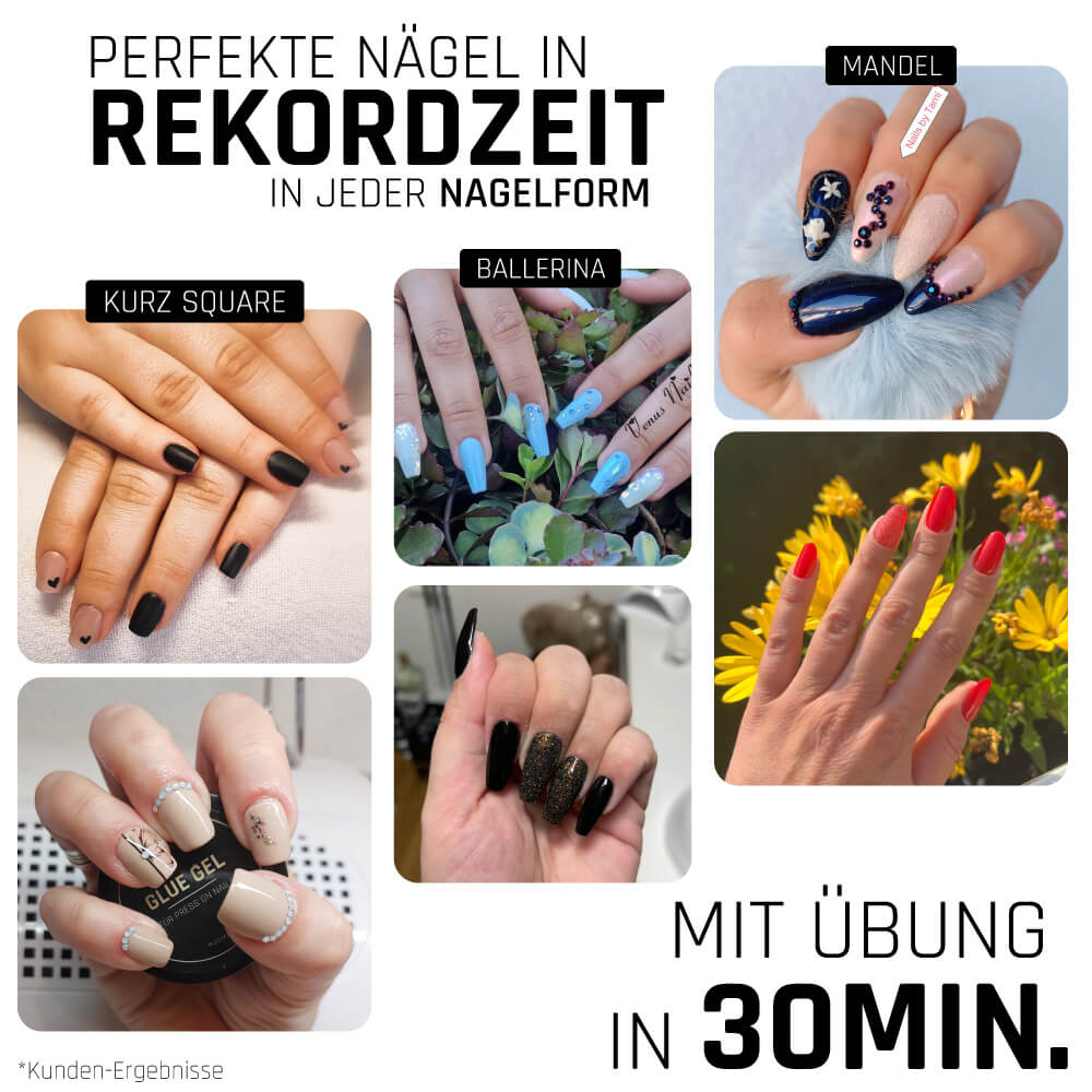 Glue Gel BASIC Set + GRATIS Videokurs für Nageldesign Nägel & Nagelstudios Glue Gel BASIC Set + GRATIS Videokurs, aufdrücken, aufkleben, click it gel, click it tips, formbares gel, gelnägel, Glue Gel, gluegel, gluegelset, gum gel, klebegel, Knete, knetgel, knetmasse, popelgel, remove-atc, Starter Set für Nägel im Nageldesign & Nagelstudios