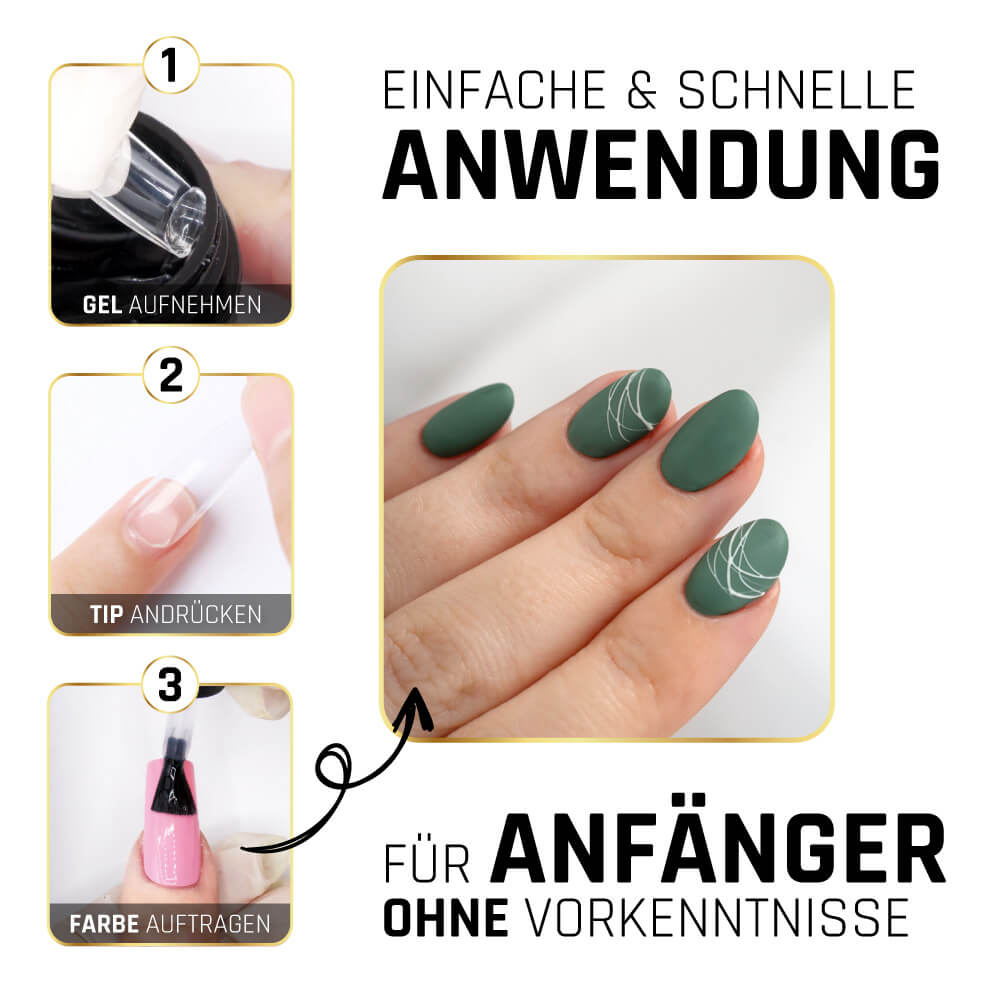 Glue Gel BASIC Set + GRATIS Videokurs für Nageldesign Nägel & Nagelstudios Glue Gel BASIC Set + GRATIS Videokurs, aufdrücken, aufkleben, click it gel, click it tips, formbares gel, gelnägel, Glue Gel, gluegel, gluegelset, gum gel, klebegel, Knete, knetgel, knetmasse, popelgel, remove-atc, Starter Set für Nägel im Nageldesign & Nagelstudios