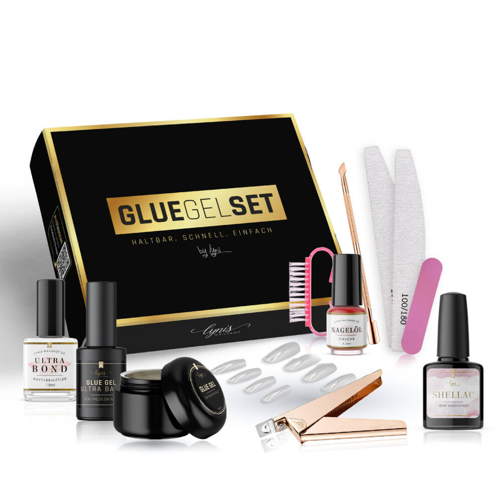Glue Gel BASIC Set + GRATIS Videokurs für Nageldesign Nägel & Nagelstudios Glue Gel BASIC Set + GRATIS Videokurs, aufdrücken, aufkleben, click it gel, click it tips, formbares gel, gelnägel, Glue Gel, gluegel, gluegelset, gum gel, klebegel, Knete, knetgel, knetmasse, popelgel, remove-atc, Starter Set für Nägel im Nageldesign & Nagelstudios