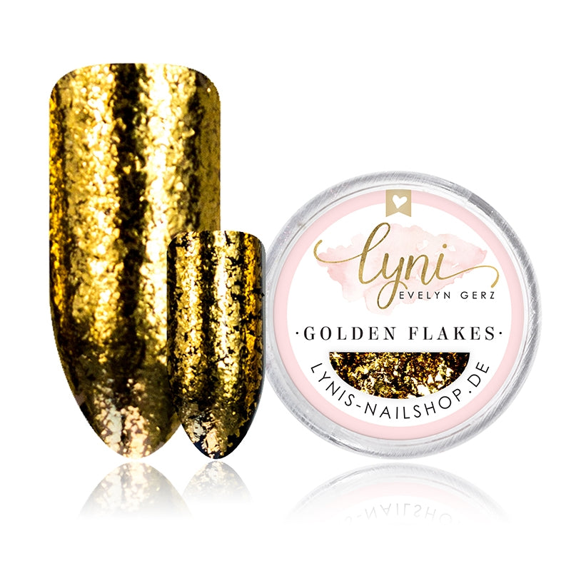 Golden Flakes Folie für Nageldesign Nägel & Nagelstudios Golden Flakes Folie, Design Schnipsel, glitzer, Nailart Flakes für Nägel im Nageldesign & Nagelstudios