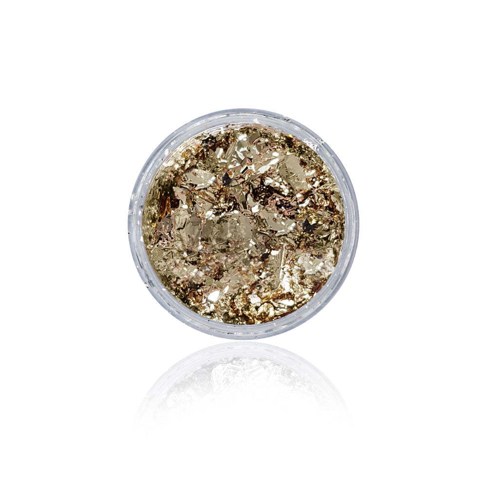 Golden Light Flakes Folie für Nageldesign Nägel & Nagelstudios Golden Light Flakes Folie, blattgold, Deko, dünne Folie, feines Papier, gelb, gold, Nailart, Nailfolie, verzieren für Nägel im Nageldesign & Nagelstudios