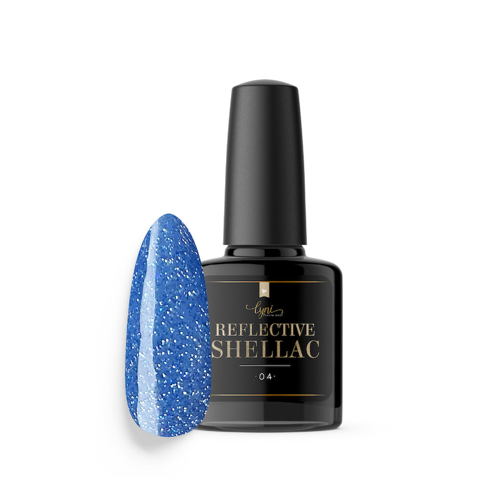 Shellac · Reflective 04 · 7.3ml für Nageldesign Nägel & Nagelstudios Shellac · Reflective 04 · 7.3ml, blau, disco, effekt Shellac, funkeln, gellack, gelpolish, glitter, glitzer, glitzer lacke, leuchtende farben, reflektierend für Nägel im Nageldesign & Nagelstudios