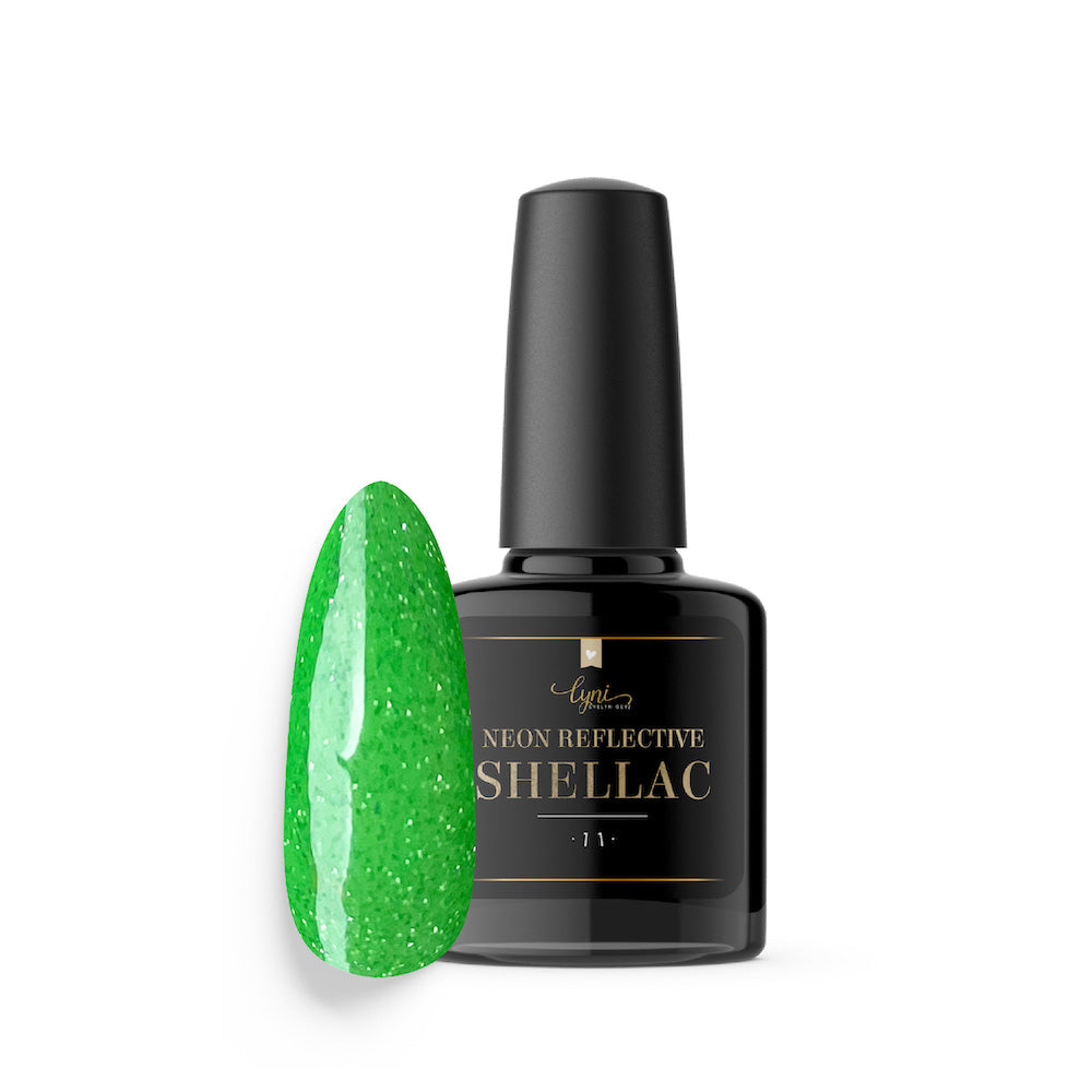 Shellac · Neon Reflective 11 · 7,3ml für Nageldesign Nägel & Nagelstudios Shellac · Neon Reflective 11 · 7,3ml, bunt, disco, effekt Shellac, funkeln, gellack, gelpolish, glitter, glitzer, glitzer lacke, green, grün, knallig, leuchtende farben, reflektierend für Nägel im Nageldesign & Nagelstudios