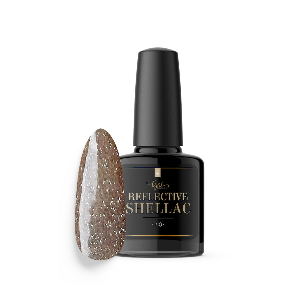 Shellac · Reflective 10 · 7.3ml für Nageldesign Nägel & Nagelstudios Shellac · Reflective 10 · 7.3ml, beige, braun, disco, effekt Shellac, funkeln, gellack, gelpolish, glitter, glitzer, glitzer lacke, leuchtende farben, reflektierend für Nägel im Nageldesign & Nagelstudios