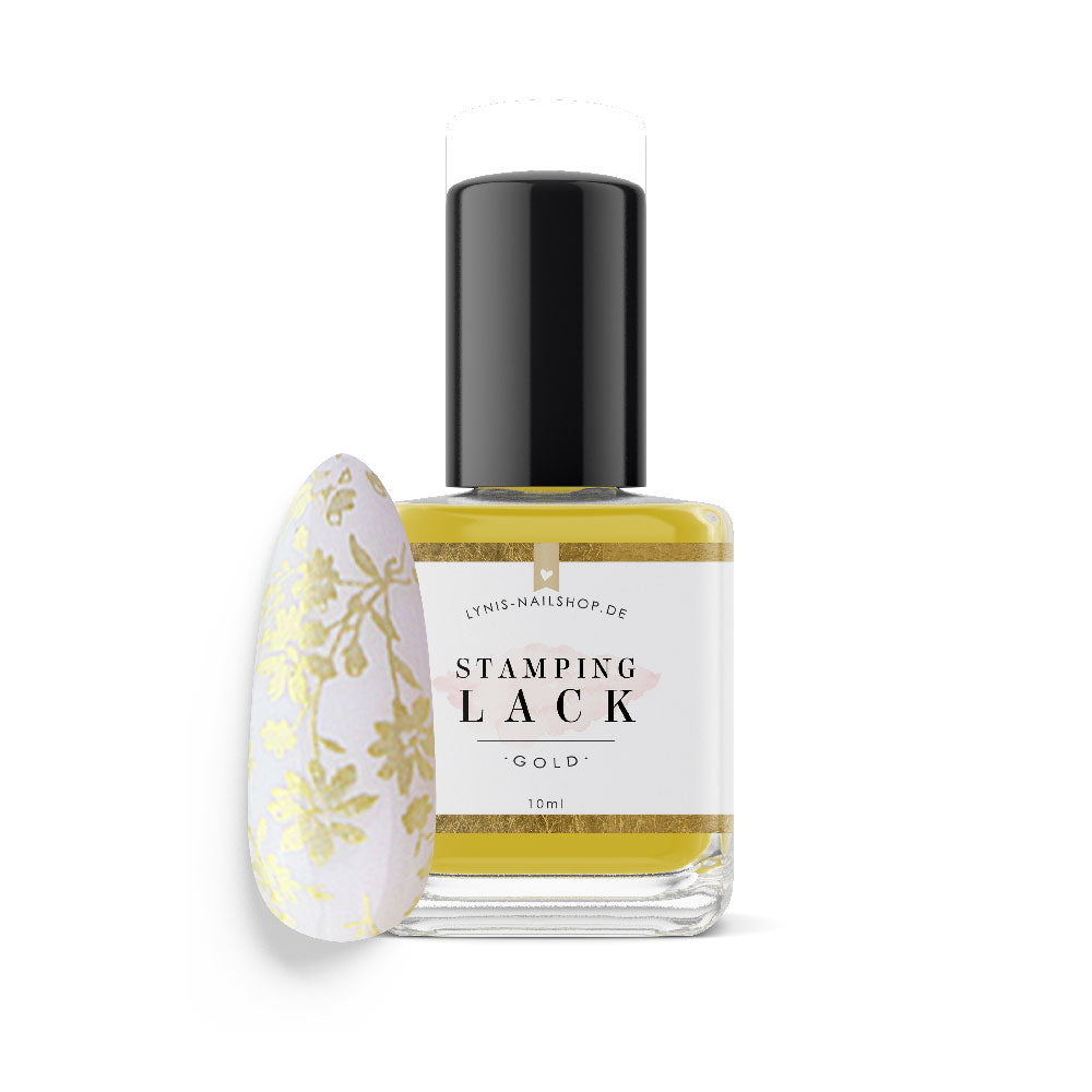 Stampinglack Gold 10ml* für Nageldesign Nägel & Nagelstudios Stampinglack Gold 10ml*, stampen, Stempellack, stempeln für Nägel im Nageldesign & Nagelstudios