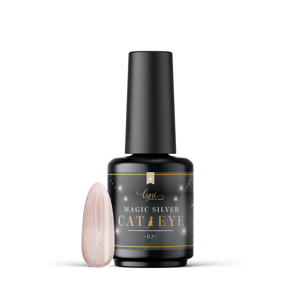 Magic Silver Cat Eye 07 Shellac · 7,5ml für Nageldesign Nägel & Nagelstudios Magic Silver Cat Eye 07 Shellac · 7,5ml, beige, Effekt Lack, gel polish, Gellack, Magnet Lack, nail polish, nude, rosa, uv lack für Nägel im Nageldesign & Nagelstudios