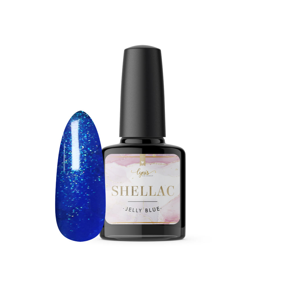 Shellac · Jelly Blue 7,3ml für Nageldesign Nägel & Nagelstudios Shellac · Jelly Blue 7,3ml, effekt Shellac, funkeln, gellack, gelpolish, glitter, glitzer, glitzer lacke, schimmer für Nägel im Nageldesign & Nagelstudios