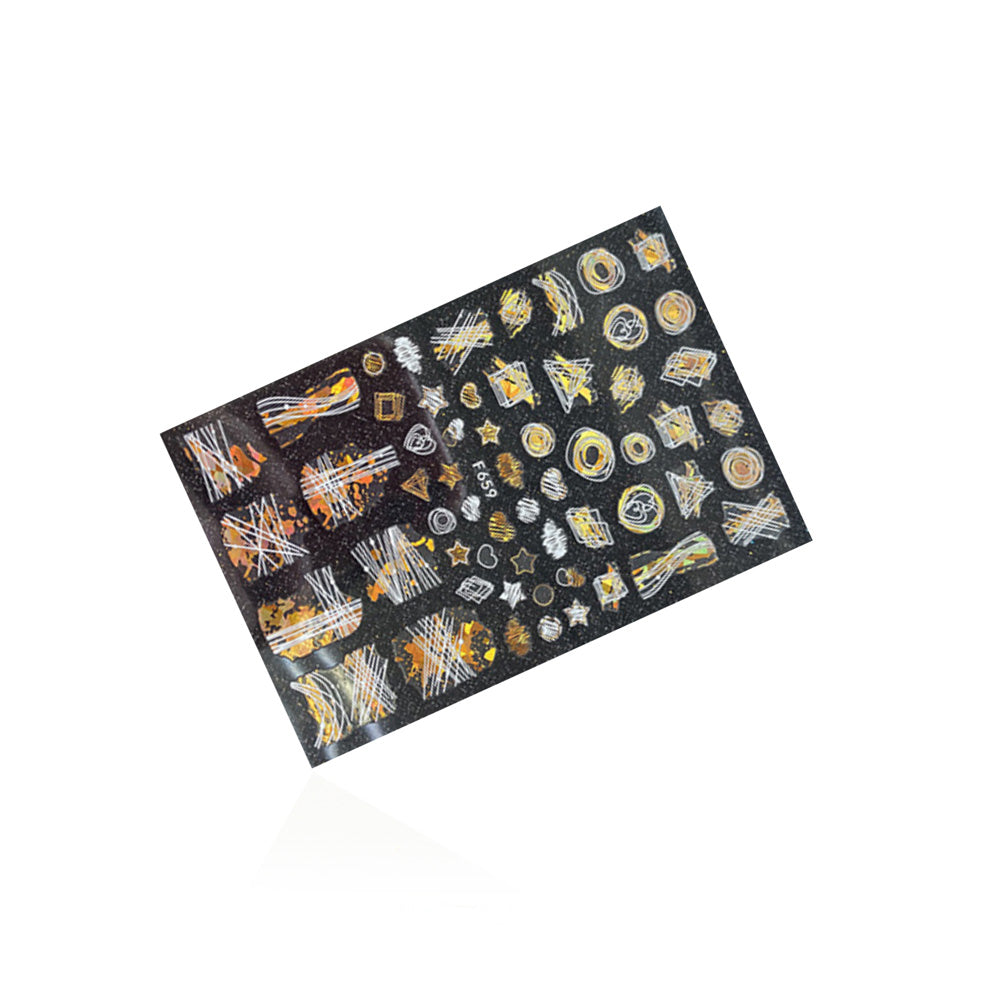 Sticker White & Gold F659 Sticker White & Gold F659