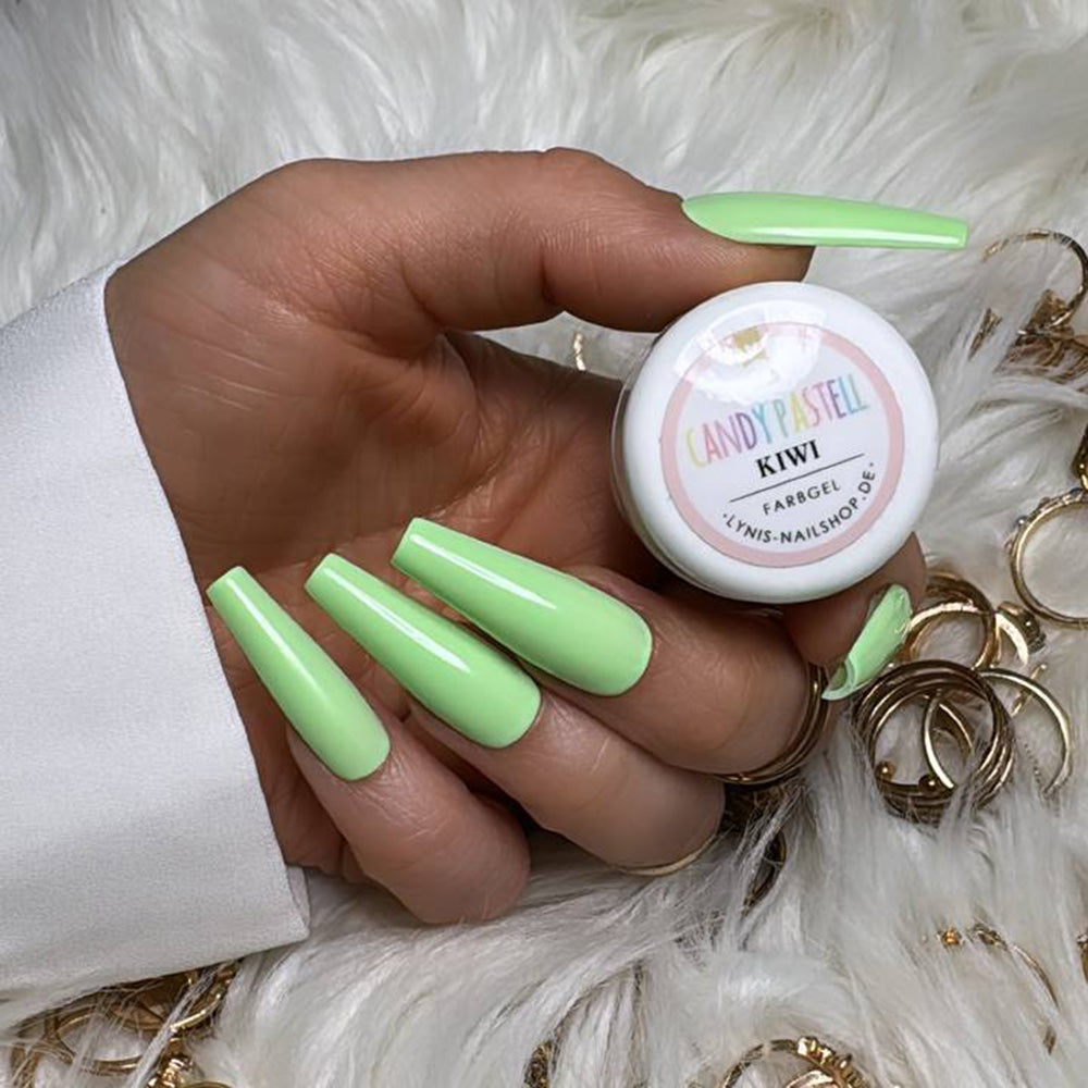 Candy Pastell Kiwi · Farbgel 5ml* für Nageldesign Nägel & Nagelstudios Candy Pastell Kiwi · Farbgel 5ml*, color gel, Farbe für Nägel, Gel Farben, Gelnägel Farbe, Grün für Nägel im Nageldesign & Nagelstudios
