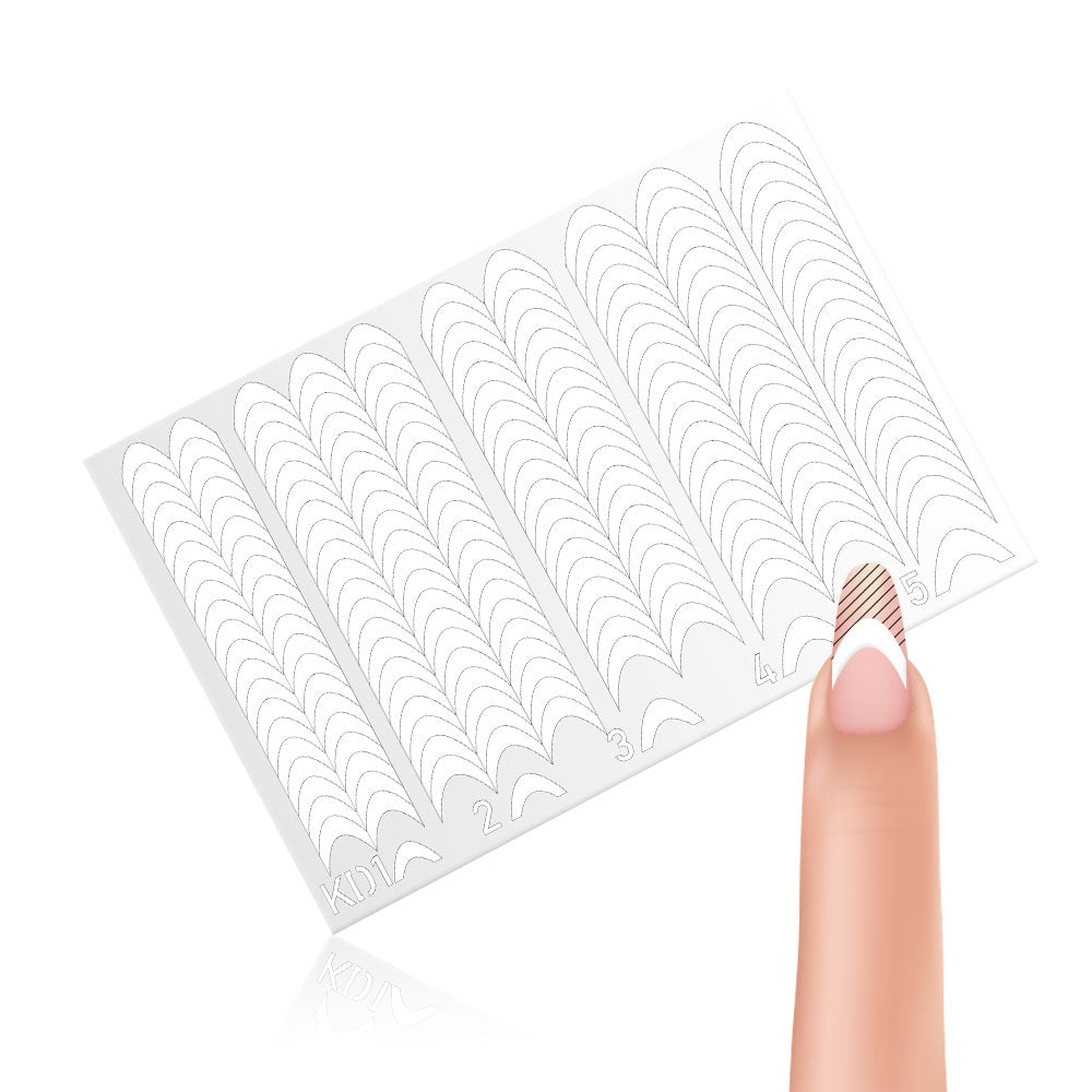 Smilelineschablone - KD für Nageldesign Nägel & Nagelstudios Smilelineschablone - KD, French kleber, Klebe Schablone, Klebe Sticker für Nägel im Nageldesign & Nagelstudios