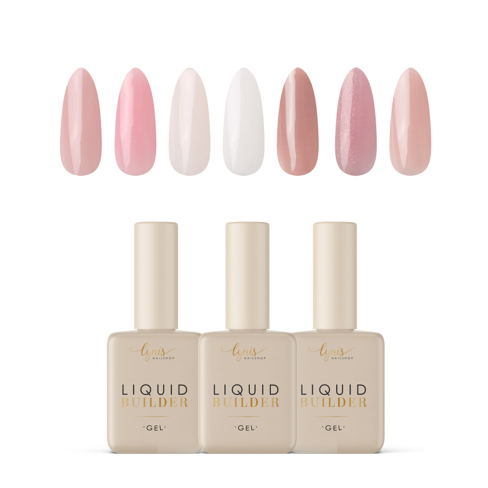 Liquid Builder · Set für Nageldesign Nägel & Nagelstudios Liquid Builder · Set, Aufbaugel in der Flasche, Builder in the bottle, Gel in der Flasche für Nägel im Nageldesign & Nagelstudios
