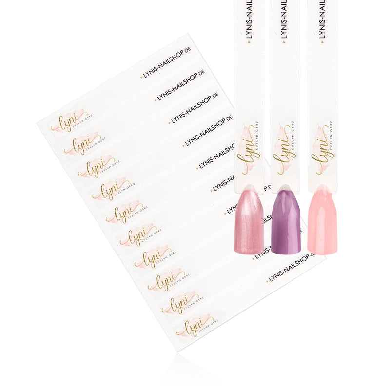 Präsentationstip Aufkleber · 25 Stück für Nageldesign Nägel & Nagelstudios Präsentationstip Aufkleber · 25 Stück, Logo Aufkleber für Nägel im Nageldesign & Nagelstudios