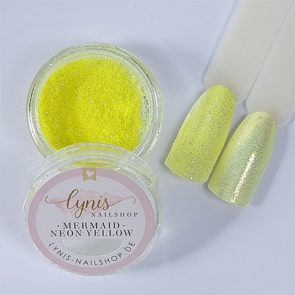 Mermaid Pigment - Neon Yellow für Nageldesign Nägel & Nagelstudios Mermaid Pigment - Neon Yellow, Gelb, glimmer, glitter, glitzer, Meerjungfrauen Puder, Pulver für Nägel im Nageldesign & Nagelstudios