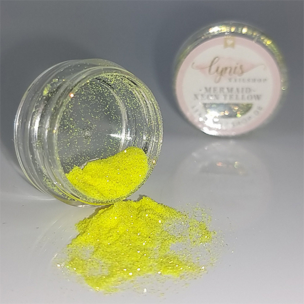 Mermaid Pigment - Neon Yellow für Nageldesign Nägel & Nagelstudios Mermaid Pigment - Neon Yellow, Gelb, glimmer, glitter, glitzer, Meerjungfrauen Puder, Pulver für Nägel im Nageldesign & Nagelstudios