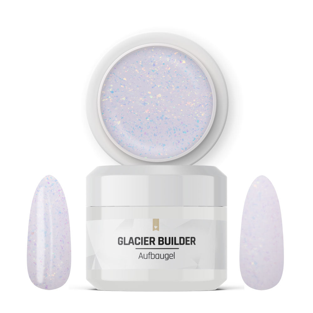 Glacier Builder Gel · Milky Aurora 15ml für Nageldesign Nägel & Nagelstudios Glacier Builder Gel · Milky Aurora 15ml, Aufbaugel, Babyboomer Gel, bunt, Flakes, irisierend, schimmer, Verlauf, weiß, white für Nägel im Nageldesign & Nagelstudios