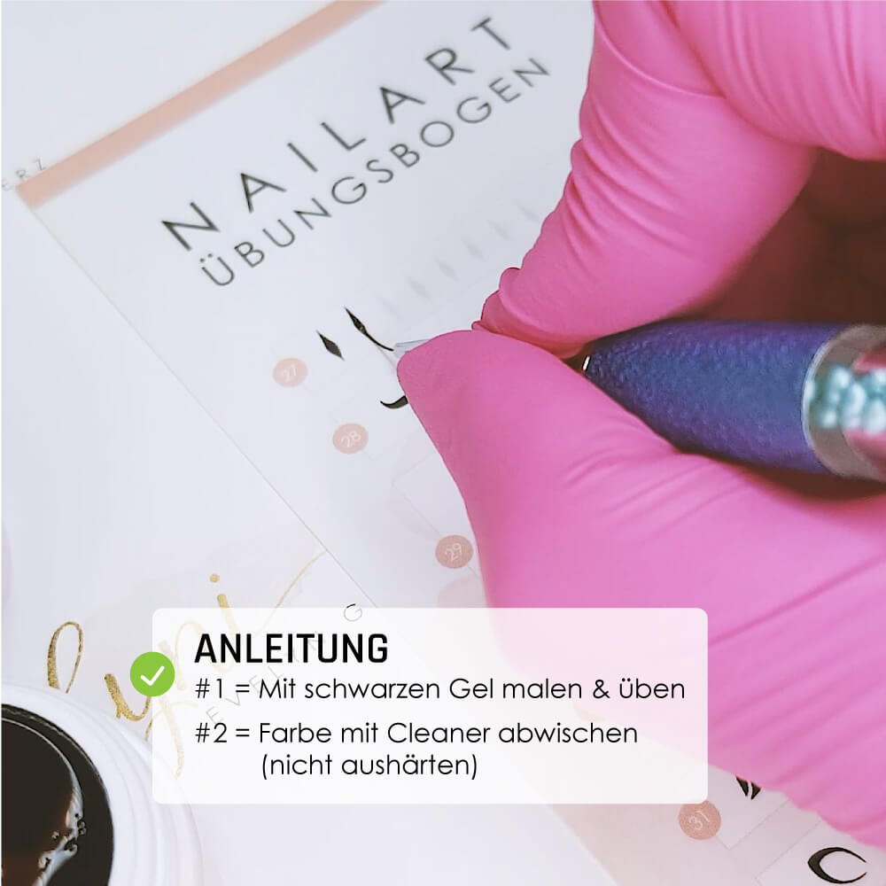 NailArt Übungsbögen für Nageldesign Nägel & Nagelstudios NailArt Übungsbögen, lernen, nachmalen, üben für Nägel im Nageldesign & Nagelstudios