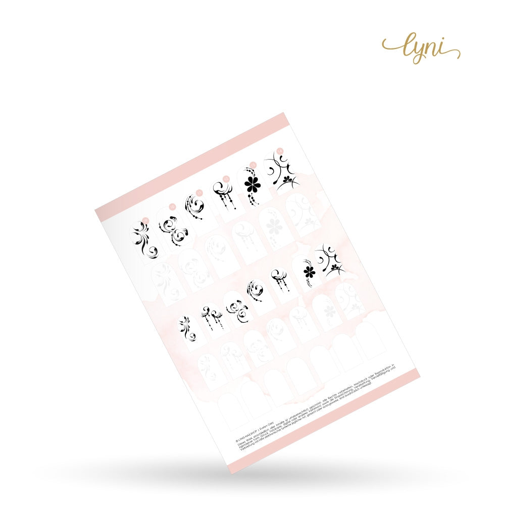 NailArt Übungsbogen · Schnörkel für Nageldesign Nägel & Nagelstudios NailArt Übungsbogen · Schnörkel, lernen, nachmalen, üben für Nägel im Nageldesign & Nagelstudios