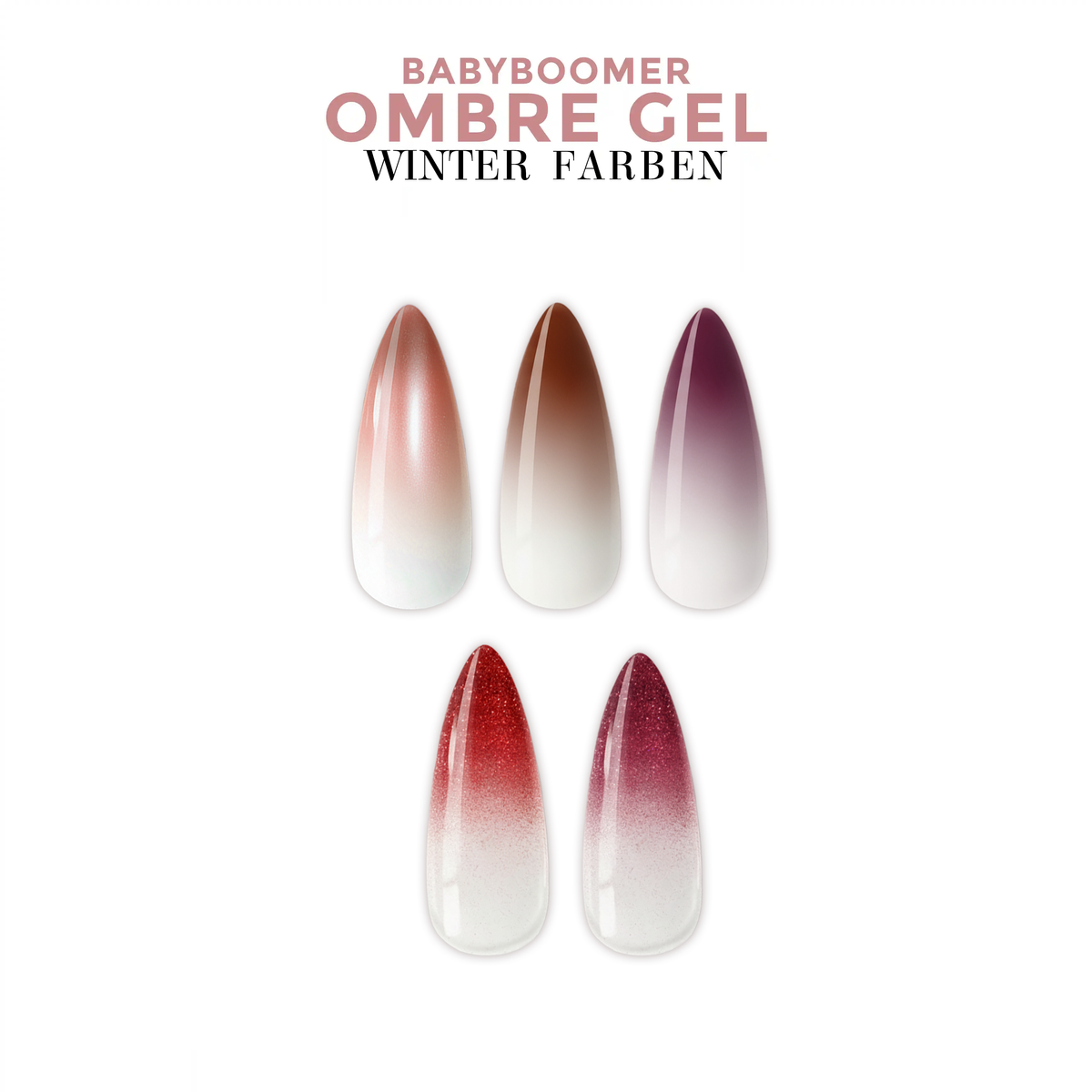 Ombre Babyboomer Gel Set · Winterfarben Ombre Babyboomer Gel Set · Winterfarben
