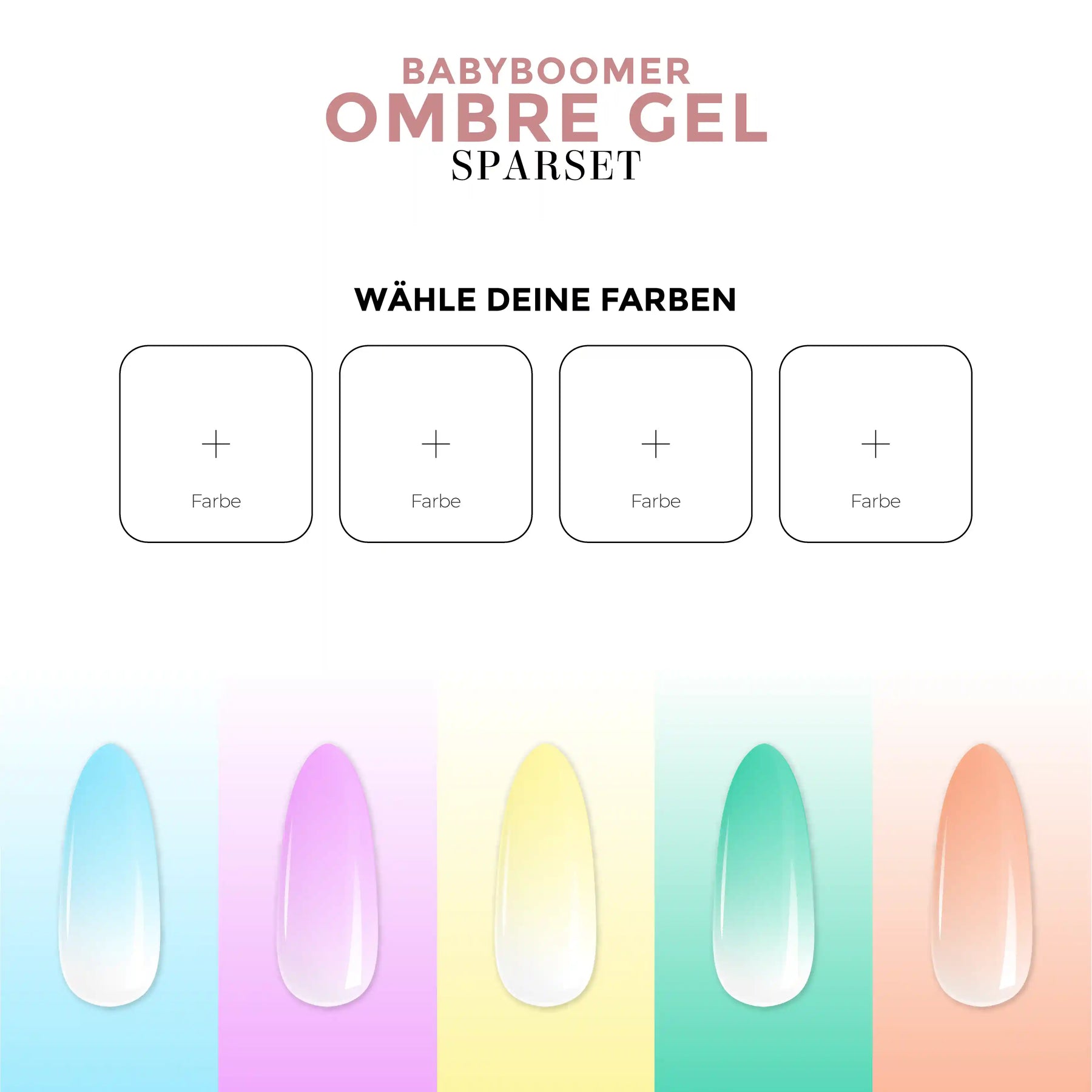 Ombre Babyboomer Wahl-Sparset für Nageldesign Nägel & Nagelstudios Ombre Babyboomer Wahl-Sparset, Aura-Effekt, Babyboomer Gel, Farbverlauf, Ombre Gel, Ombre Verlauf, remove-atc, Verlauf für Nägel im Nageldesign & Nagelstudios