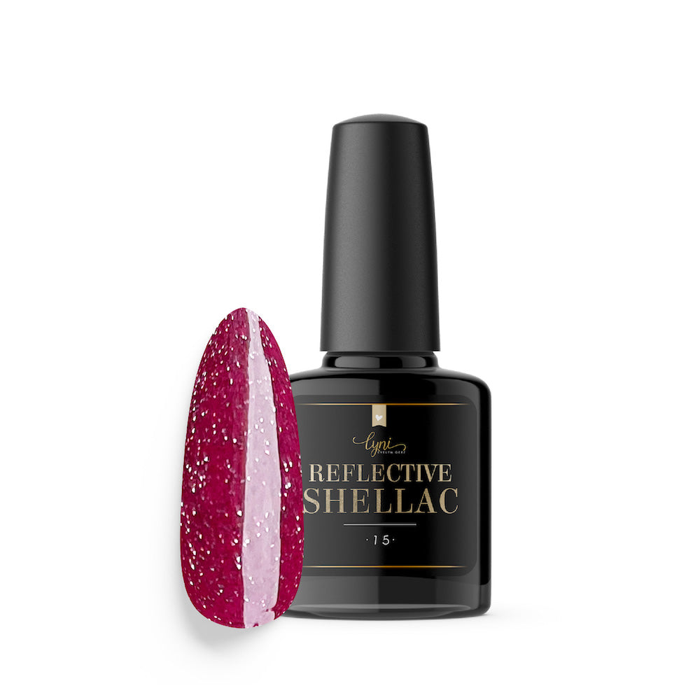 Shellac · Reflective 15 · 7.3ml für Nageldesign Nägel & Nagelstudios Shellac · Reflective 15 · 7.3ml, disco, effekt Shellac, fuchsia, funkeln, gellack, gelpolish, glitter, glitzer, glitzer lacke, leuchtende farben, pink, reflektierend für Nägel im Nageldesign & Nagelstudios