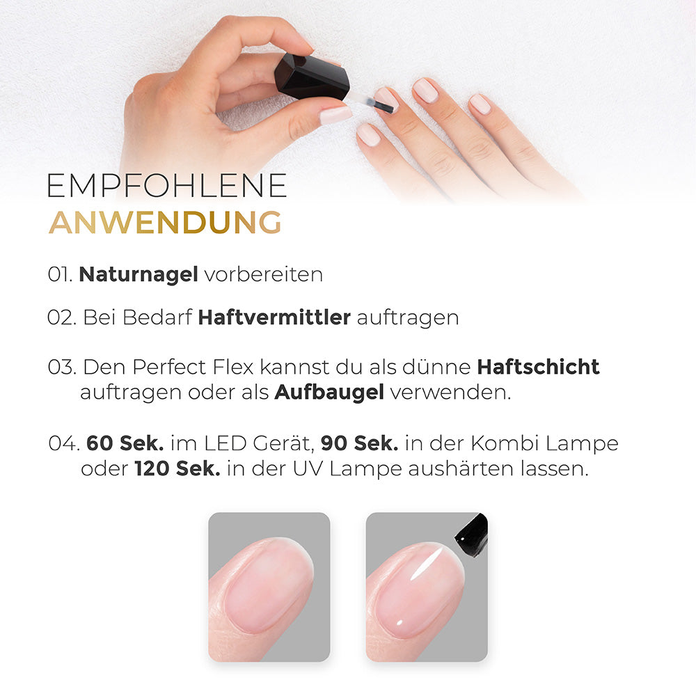Rubber Base · Perfect Flex · 60ml* Refill für Nageldesign Nägel & Nagelstudios Rubber Base · Perfect Flex · 60ml* Refill, Acrylgel, Base gegen Liftings, durchsichtig, flexibles Aufbaugel, Gel, Gellack, Gelpolish, grundiergel, Haftgel, klar, Rubber Base, Shellac, Strasssteinbefestigung für Nägel im Nageldesign & Nagelstudios