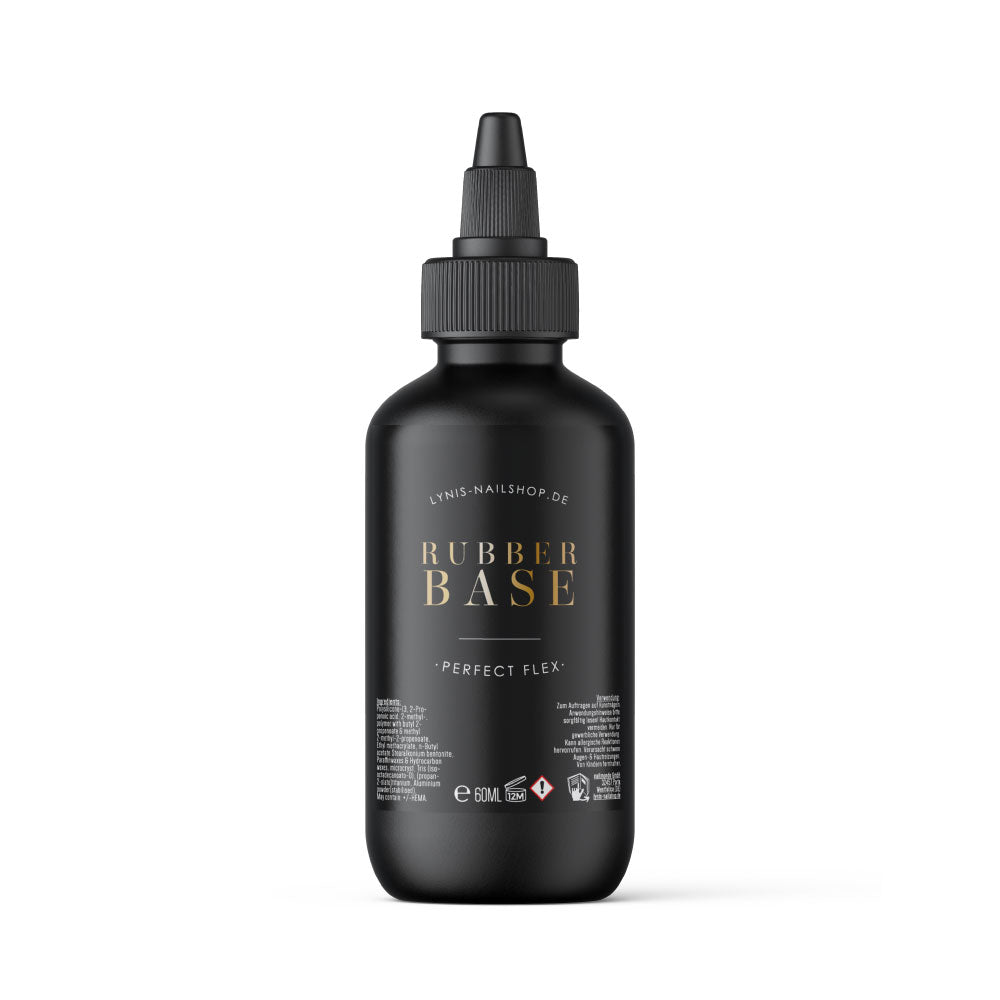 Rubber Base · Perfect Flex · 60ml* Refill für Nageldesign Nägel & Nagelstudios Rubber Base · Perfect Flex · 60ml* Refill, Acrylgel, Base gegen Liftings, durchsichtig, flexibles Aufbaugel, Gel, Gellack, Gelpolish, grundiergel, Haftgel, klar, Rubber Base, Shellac, Strasssteinbefestigung für Nägel im Nageldesign & Nagelstudios