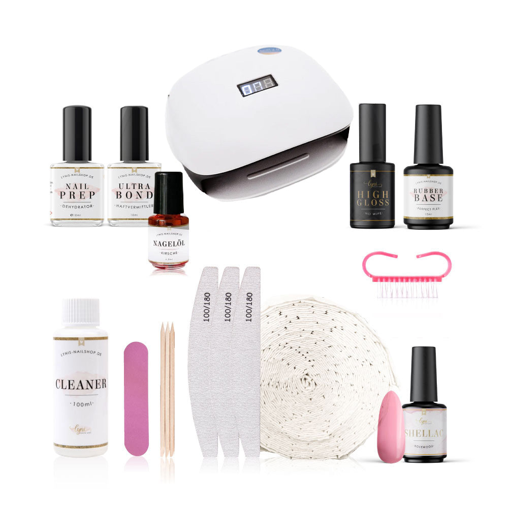 Shellac · Starterset für Nageldesign Nägel & Nagelstudios Shellac · Starterset, Anfänger Set, Gellack Set, Gelpolish Kit für Nägel im Nageldesign & Nagelstudios