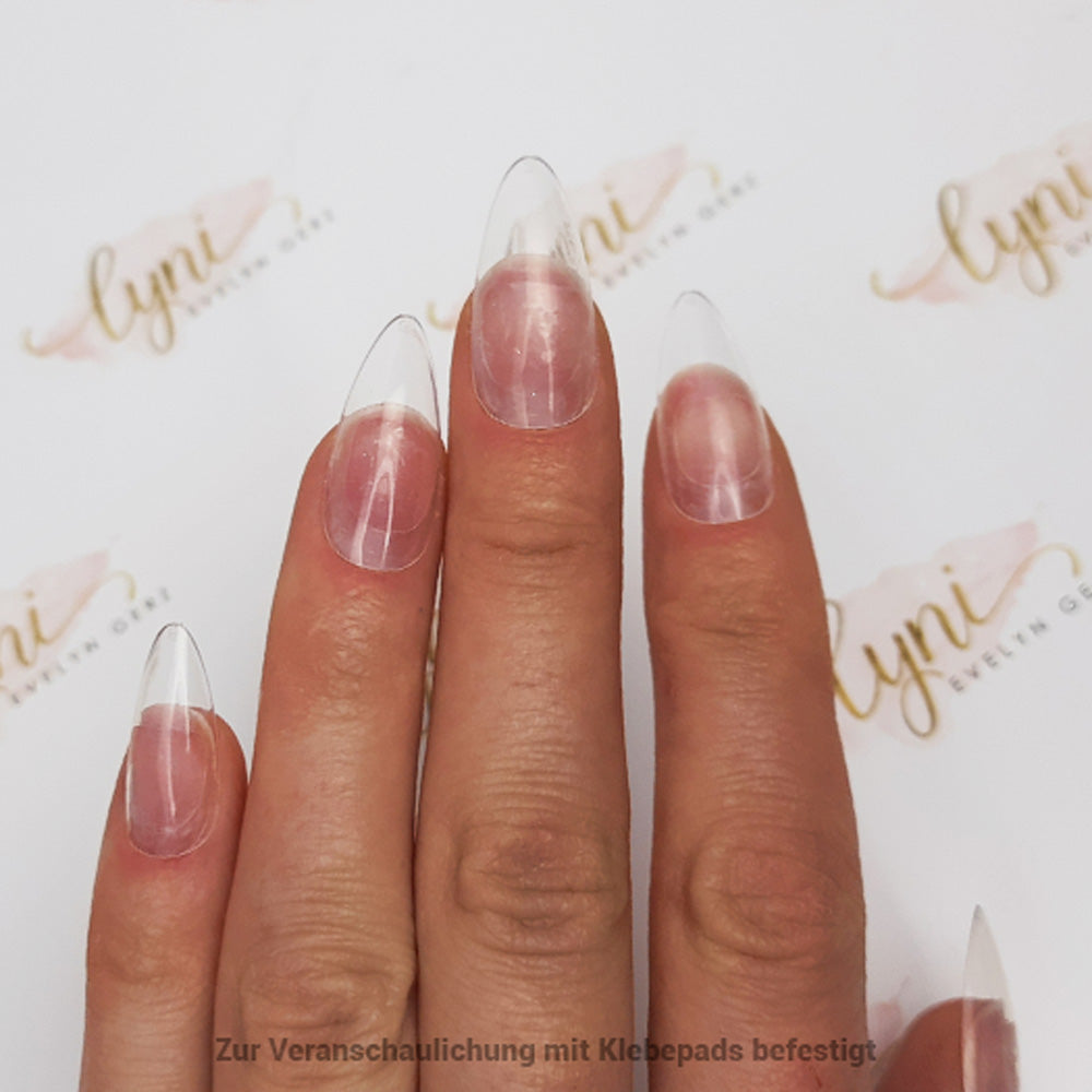 Set · Mandel · Clear · Press On Tips* für Nageldesign Nägel & Nagelstudios Set · Mandel · Clear · Press On Tips*, aufdrück Nägel, click it tip, durchsichtig, kit, klar, press on nails, press on nägel für Nägel im Nageldesign & Nagelstudios