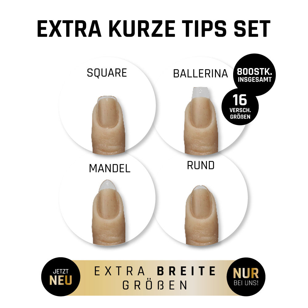 Press On Tips extra kurz · Clear Set für Nageldesign Nägel & Nagelstudios Press On Tips extra kurz · Clear Set, aufdrück Nägel, click it tips, durchsichtig, eckig, klar, press on nails, press on nägel für Nägel im Nageldesign & Nagelstudios