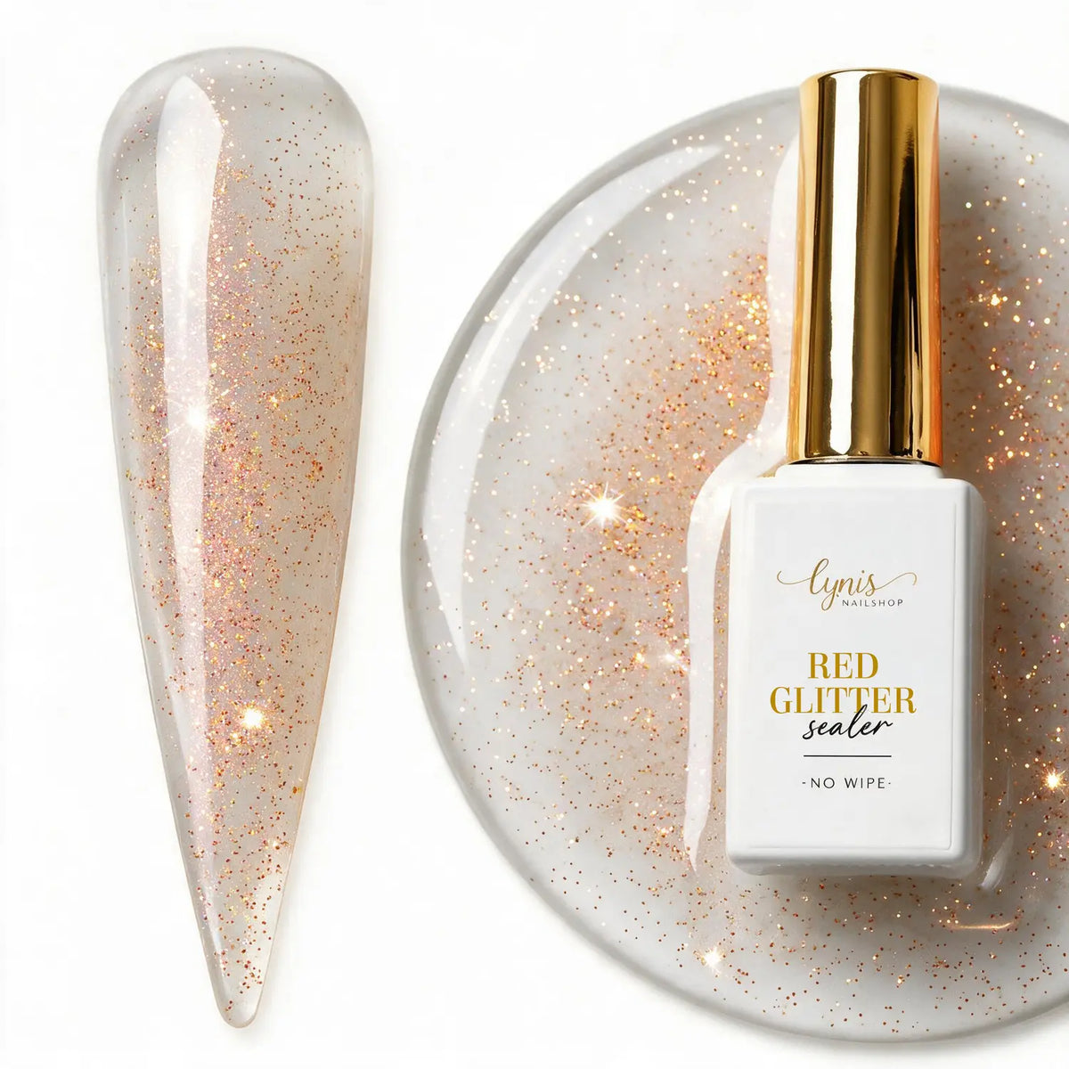 Red Glitter Sealer · No Wipe · 10ml Red Glitter Sealer · No Wipe · 10ml