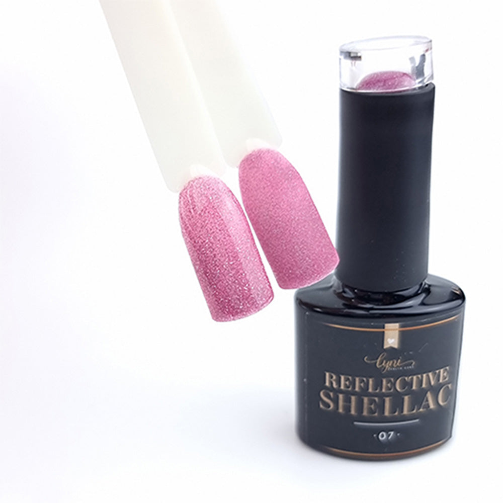 Shellac · Reflective 07 · 7.3ml für Nageldesign Nägel & Nagelstudios Shellac · Reflective 07 · 7.3ml, disco, effekt Shellac, funkeln, gellack, gelpolish, glitter, glitzer, glitzer lacke, leuchtende farben, pink, reflektierend, rosa für Nägel im Nageldesign & Nagelstudios