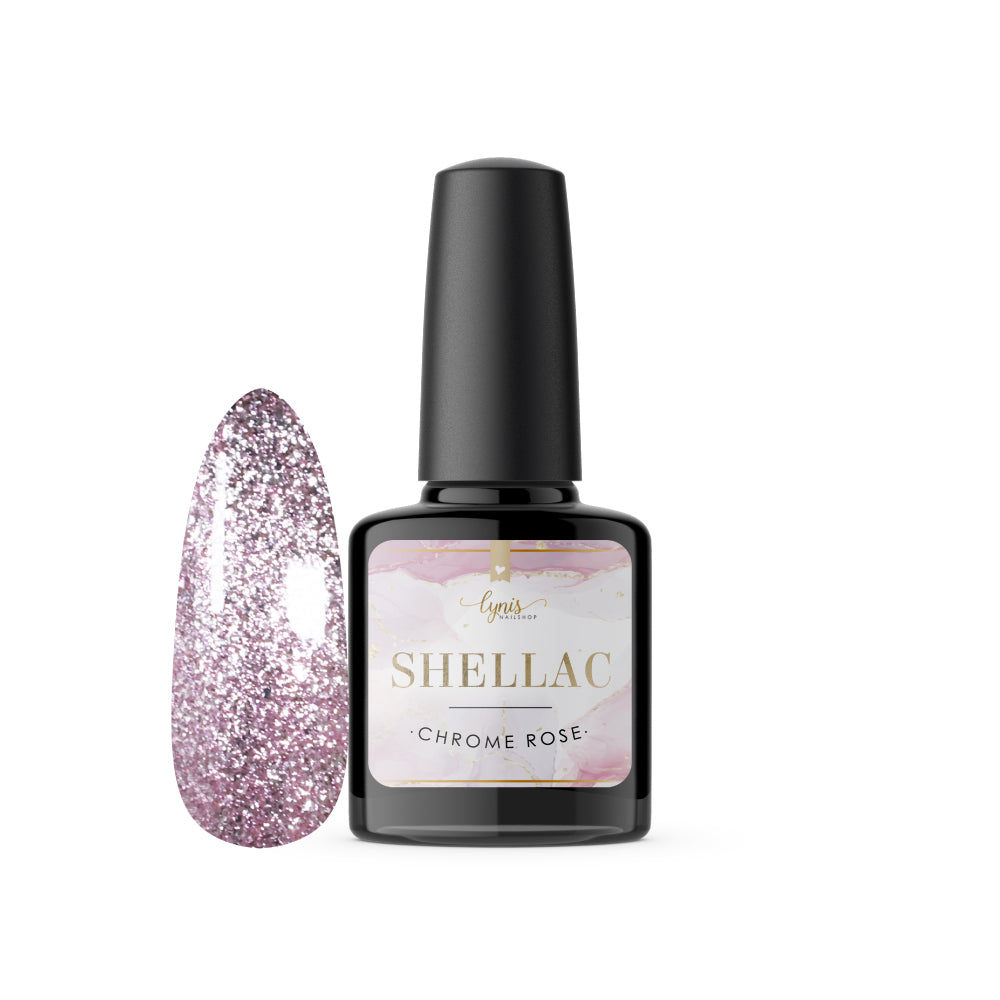 Shellac · Chrome Rose 7,3ml für Nageldesign Nägel & Nagelstudios Shellac · Chrome Rose 7,3ml, effekt Shellac, funkeln, gellack, gelpolish, glitter, glitzer, glitzer lacke, rosa für Nägel im Nageldesign & Nagelstudios