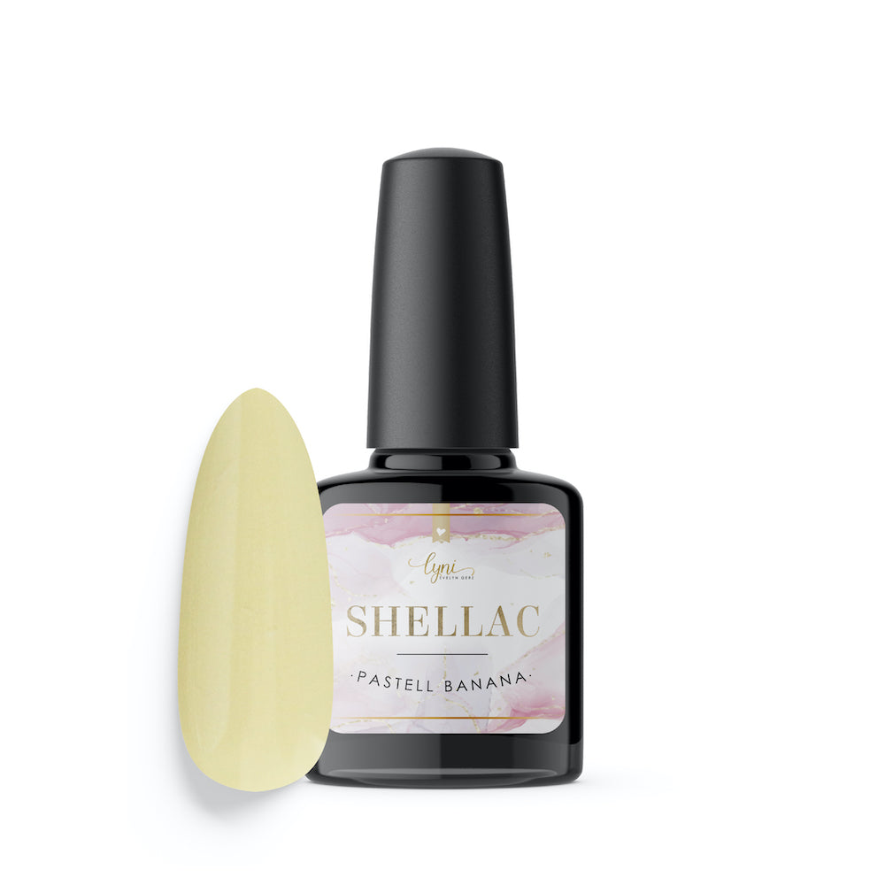 Shellac · Pastell Banana 7,3ml für Nageldesign Nägel & Nagelstudios Shellac · Pastell Banana 7,3ml, gel polish, gelb, gellack, nail polish, uv lack für Nägel im Nageldesign & Nagelstudios