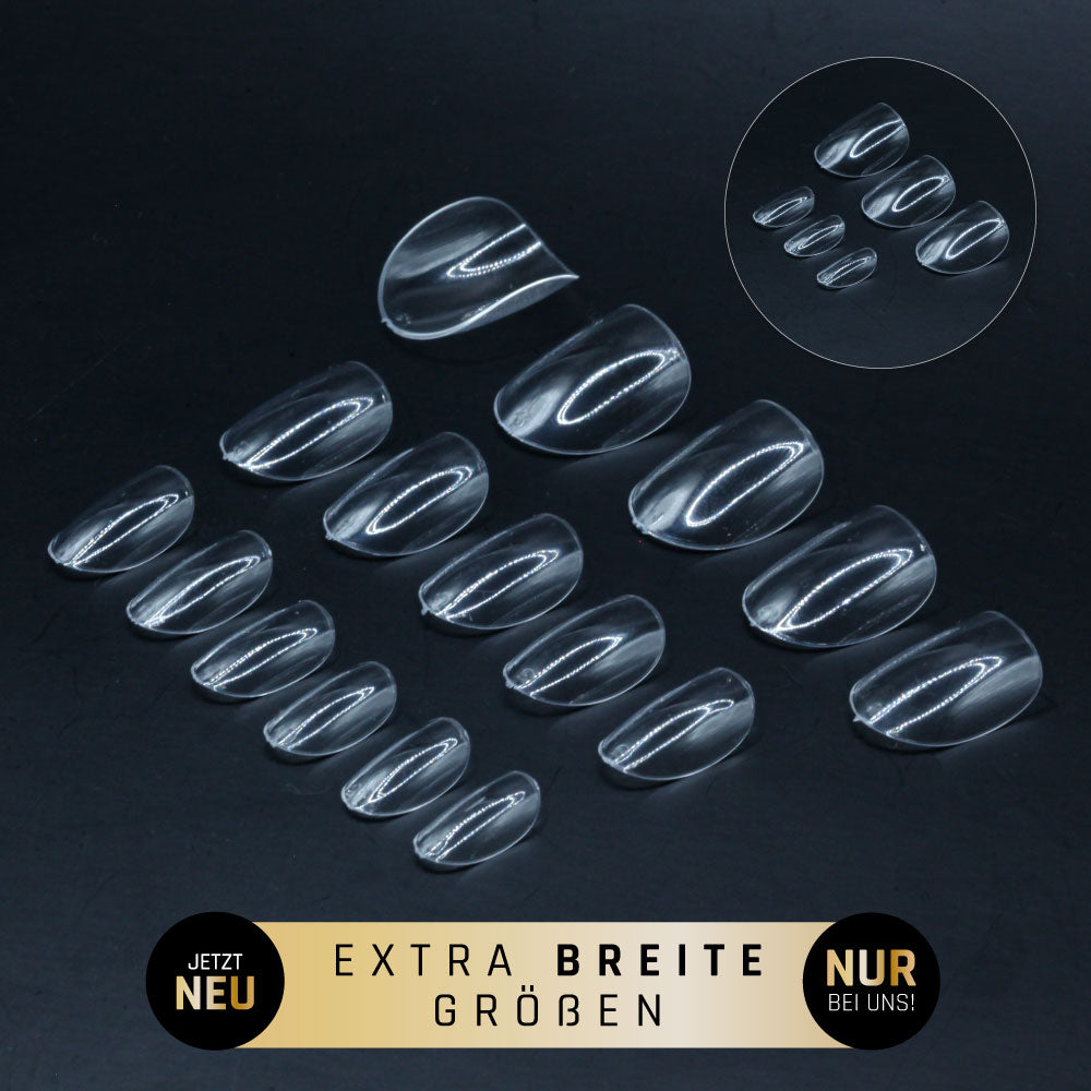 Rund extra kurz · Clear · Press On Tips für Nageldesign Nägel & Nagelstudios Rund extra kurz · Clear · Press On Tips, aufdrück Nägel, click it tips, durchsichtig, klar, kurz, press on nails, press on nägel, round für Nägel im Nageldesign & Nagelstudios
