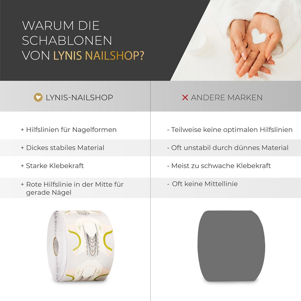 Schablone Universal 300 Stk. für Nageldesign Nägel & Nagelstudios Schablone Universal 300 Stk., klebe Papier, Nagelverlängerung, Schablonenverlängerung, Verlängerung für Nägel im Nageldesign & Nagelstudios