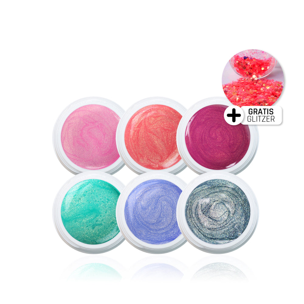 Schimmer Farbgel Set* für Nageldesign Nägel & Nagelstudios Schimmer Farbgel Set*, color gel, Farbe für Nägel, Gel Farben, Gelnägel Farbe, prinzessin, schimmer für Nägel im Nageldesign & Nagelstudios