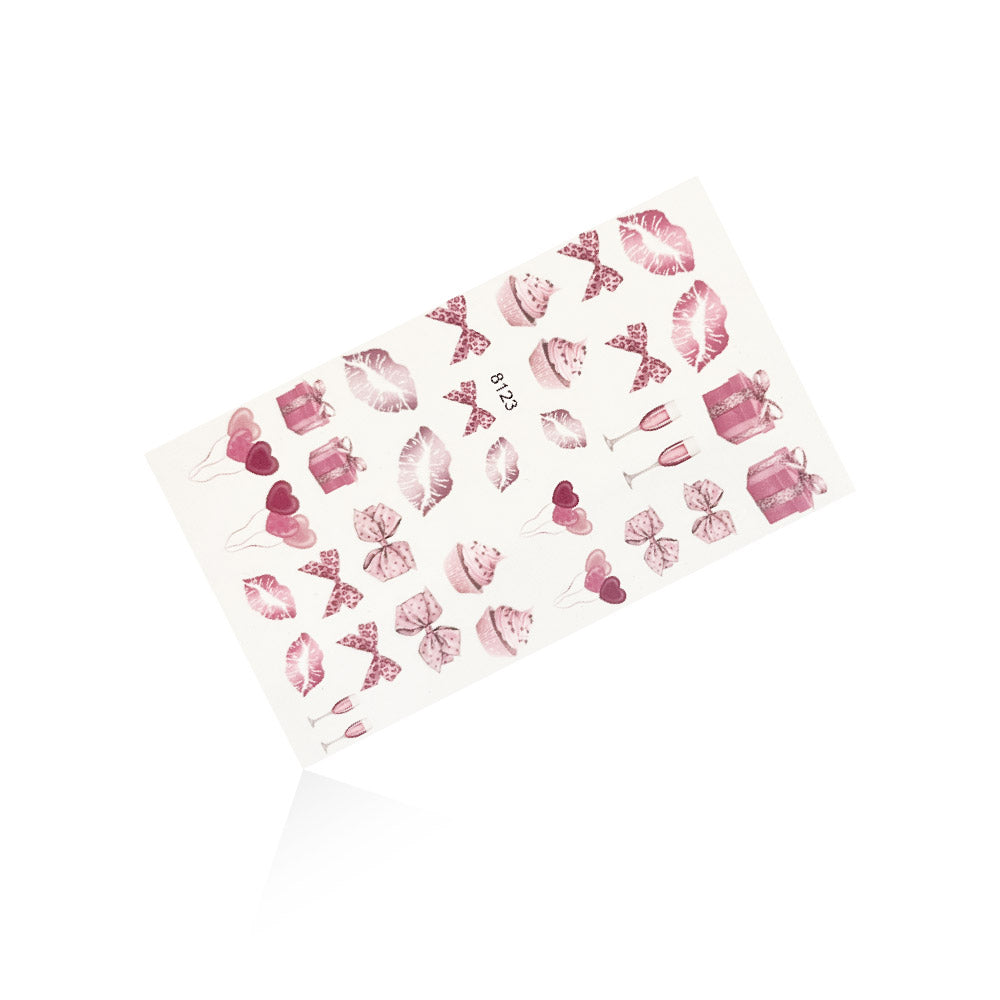 NailArt Wrap · 8123 für Nageldesign Nägel & Nagelstudios NailArt Wrap · 8123, cupcakes, Design Motive, geschenke, heart, herzchen, herzen, kisses, kussmund, pink, rosa, rose, slider, Tattoo, wassertattoo für Nägel im Nageldesign & Nagelstudios