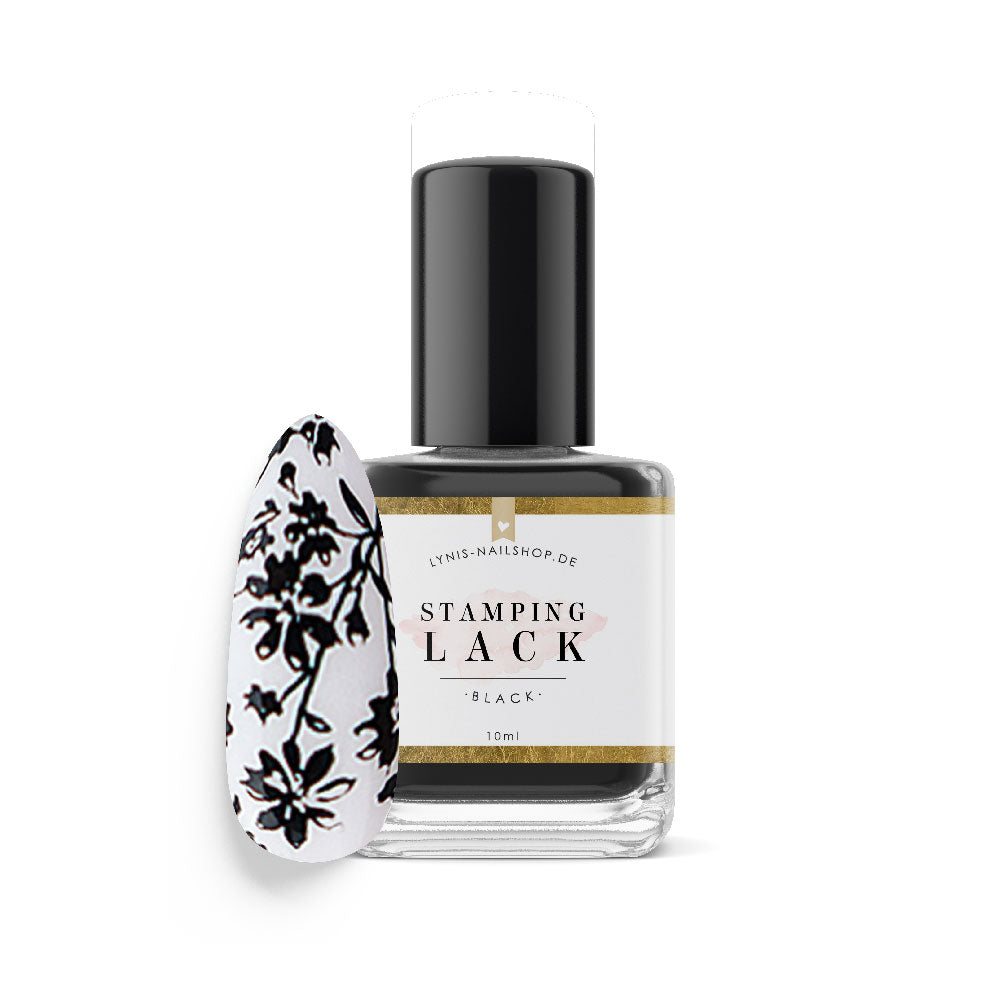 Stampinglack Schwarz 10ml* für Nageldesign Nägel & Nagelstudios Stampinglack Schwarz 10ml*, schwarz, stampen, Stempellack, stempeln für Nägel im Nageldesign & Nagelstudios
