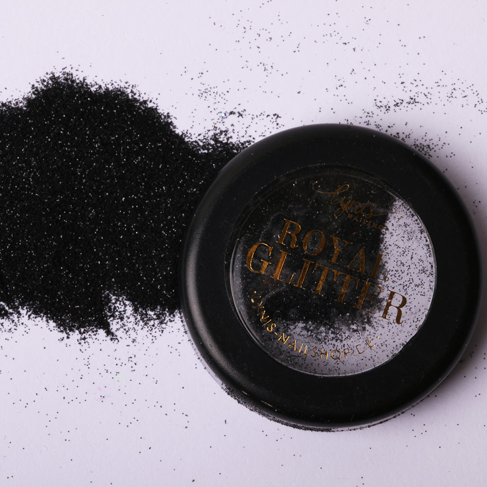 Royal Glitter schwarz für Nageldesign Nägel & Nagelstudios Royal Glitter schwarz, Glimmer, Glitzer, Puder, Pulver für Nägel im Nageldesign & Nagelstudios