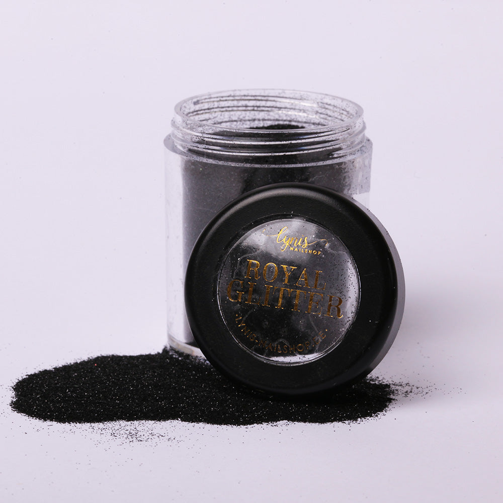 Royal Glitter schwarz für Nageldesign Nägel & Nagelstudios Royal Glitter schwarz, Glimmer, Glitzer, Puder, Pulver für Nägel im Nageldesign & Nagelstudios
