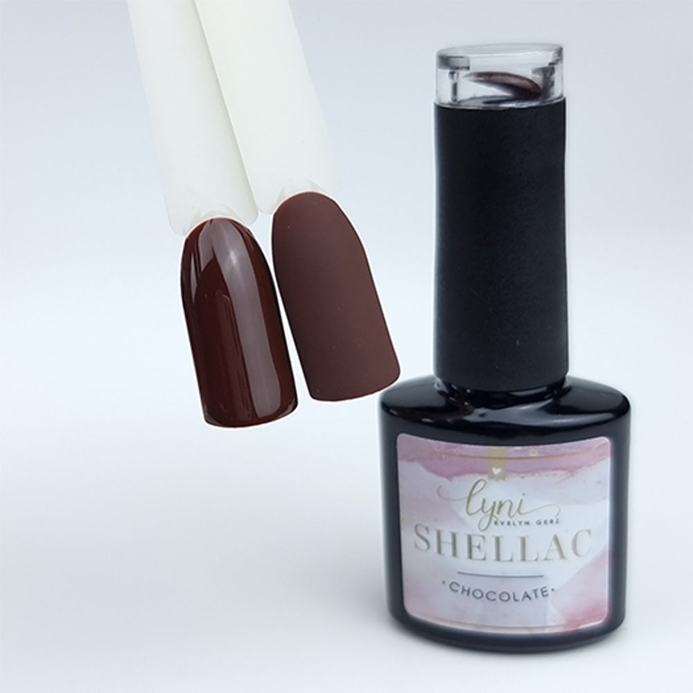 Shellac · Chocolate 7,3ml für Nageldesign Nägel & Nagelstudios Shellac · Chocolate 7,3ml, braun, gel polish, gellack, nail polish, uv lack für Nägel im Nageldesign & Nagelstudios
