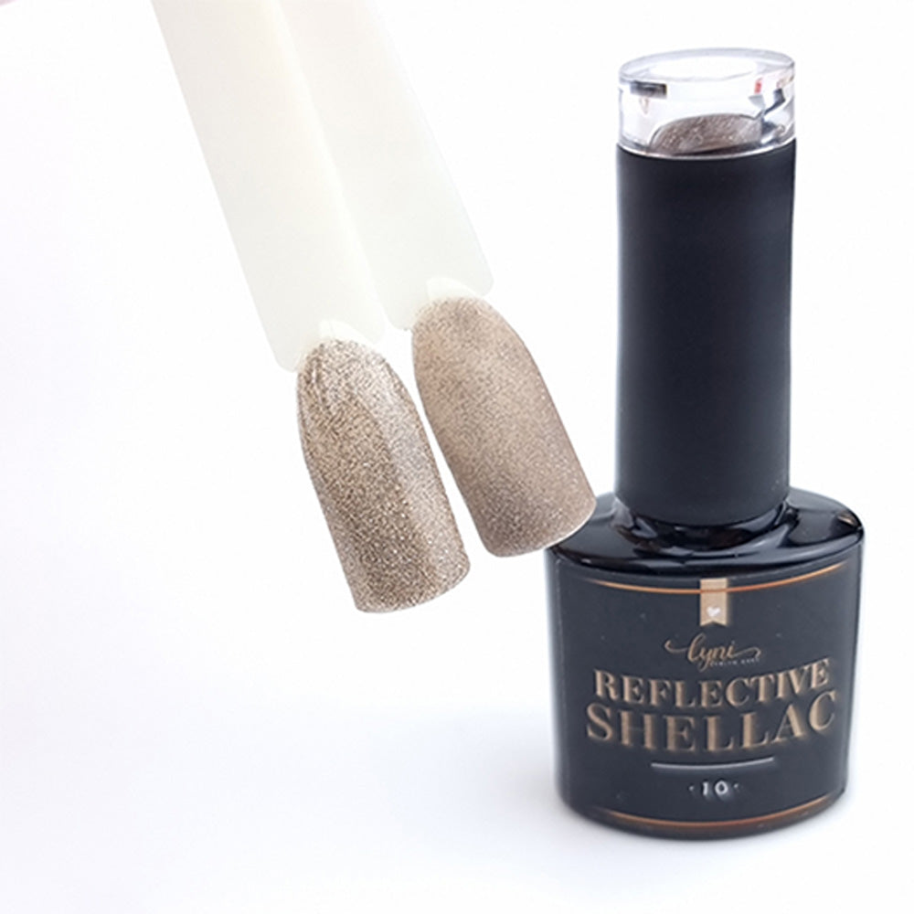Shellac · Reflective 10 · 7.3ml für Nageldesign Nägel & Nagelstudios Shellac · Reflective 10 · 7.3ml, beige, braun, disco, effekt Shellac, funkeln, gellack, gelpolish, glitter, glitzer, glitzer lacke, leuchtende farben, reflektierend für Nägel im Nageldesign & Nagelstudios