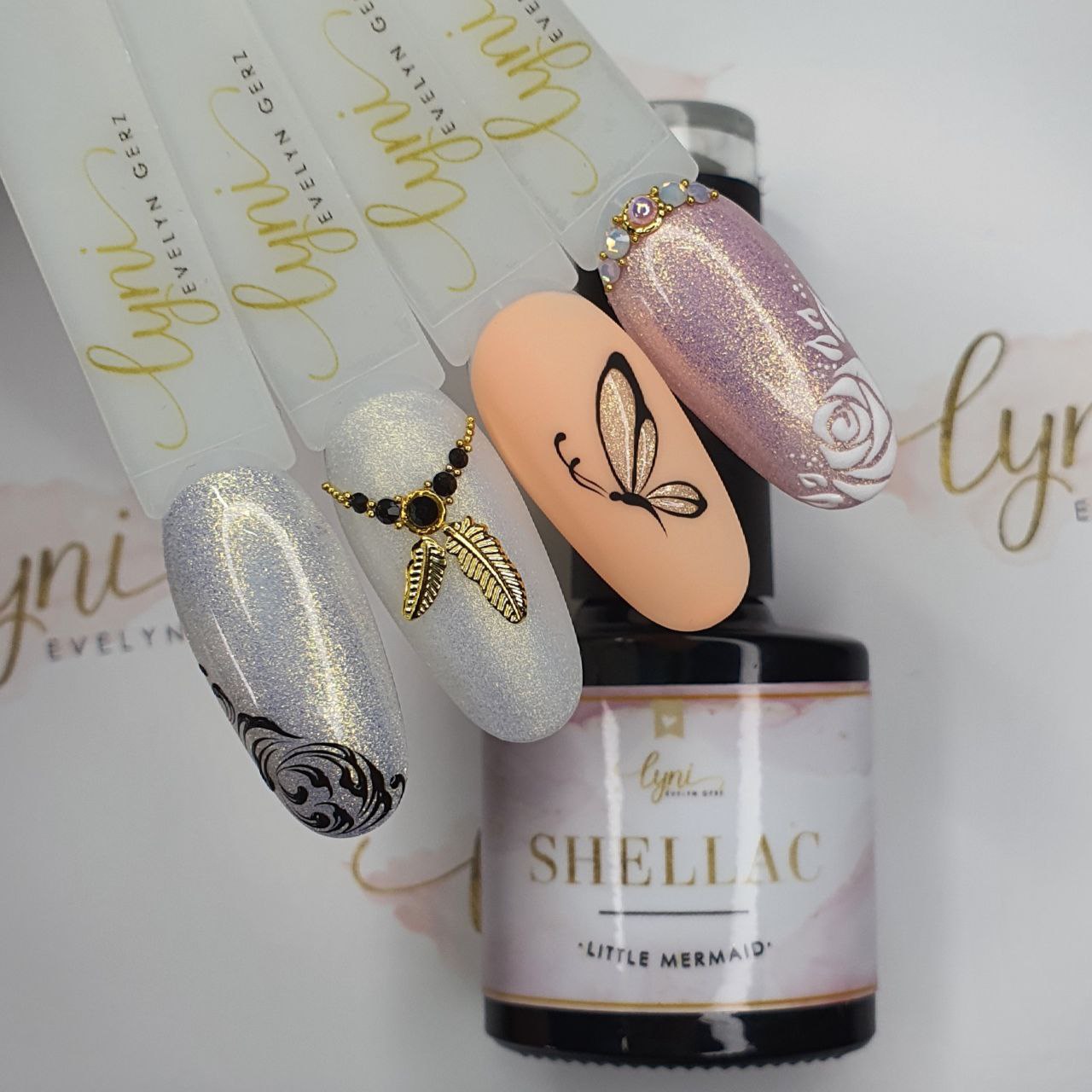 Shellac · Little Mermaid 7,3ml für Nageldesign Nägel & Nagelstudios Shellac · Little Mermaid 7,3ml, gel polish, gellack, glimmer, glitter, glitzer, gold, nail polish, uv lack, weiß für Nägel im Nageldesign & Nagelstudios