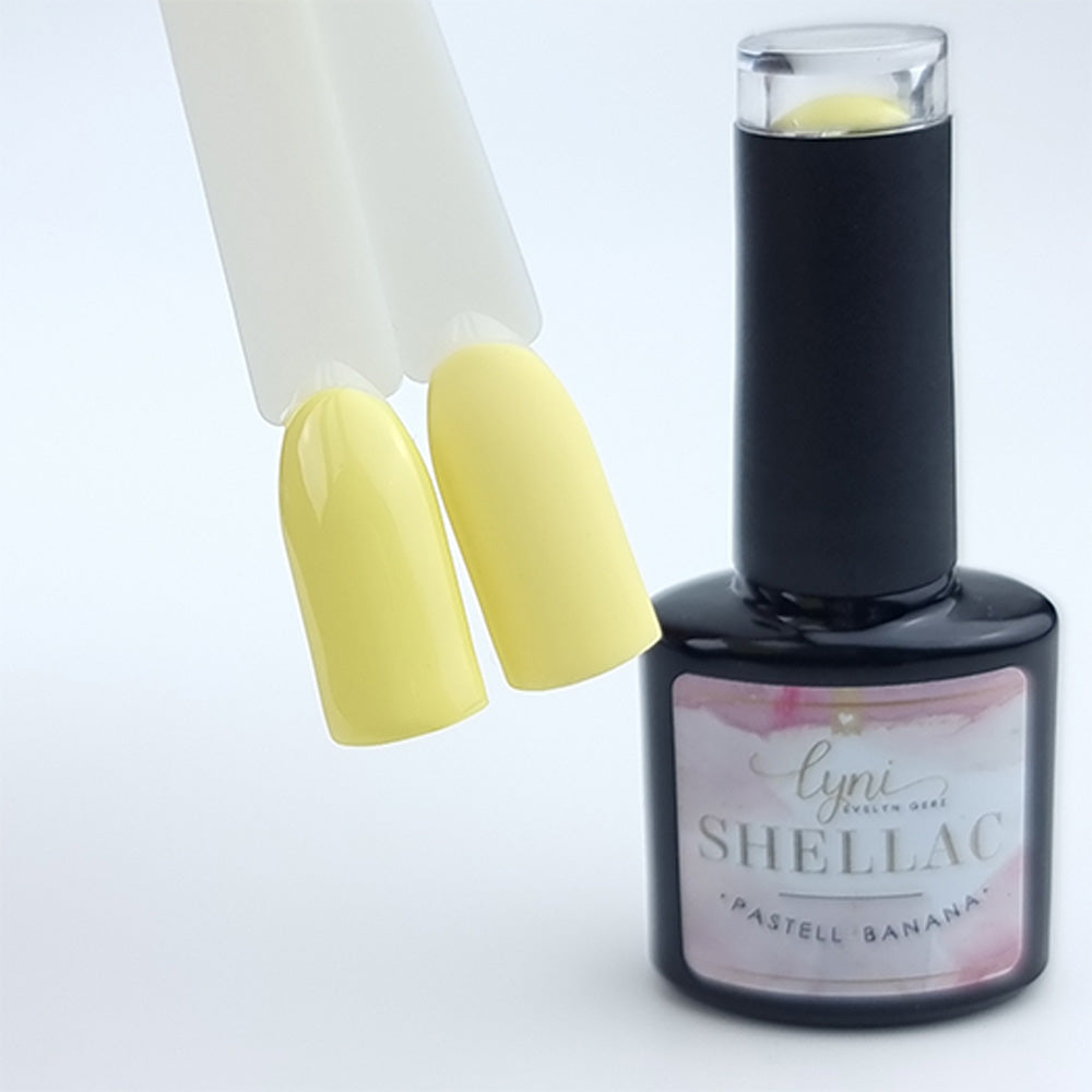 Shellac · Pastell Banana 7,3ml für Nageldesign Nägel & Nagelstudios Shellac · Pastell Banana 7,3ml, gel polish, gelb, gellack, nail polish, uv lack für Nägel im Nageldesign & Nagelstudios