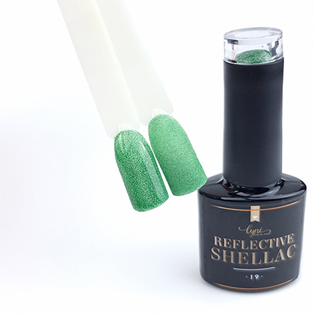 Shellac · Reflective 19 · 7.3ml für Nageldesign Nägel & Nagelstudios Shellac · Reflective 19 · 7.3ml, disco, effekt Shellac, funkeln, gellack, gelpolish, glitter, glitzer, glitzer lacke, green, grün, leuchtende farben, reflektierend für Nägel im Nageldesign & Nagelstudios