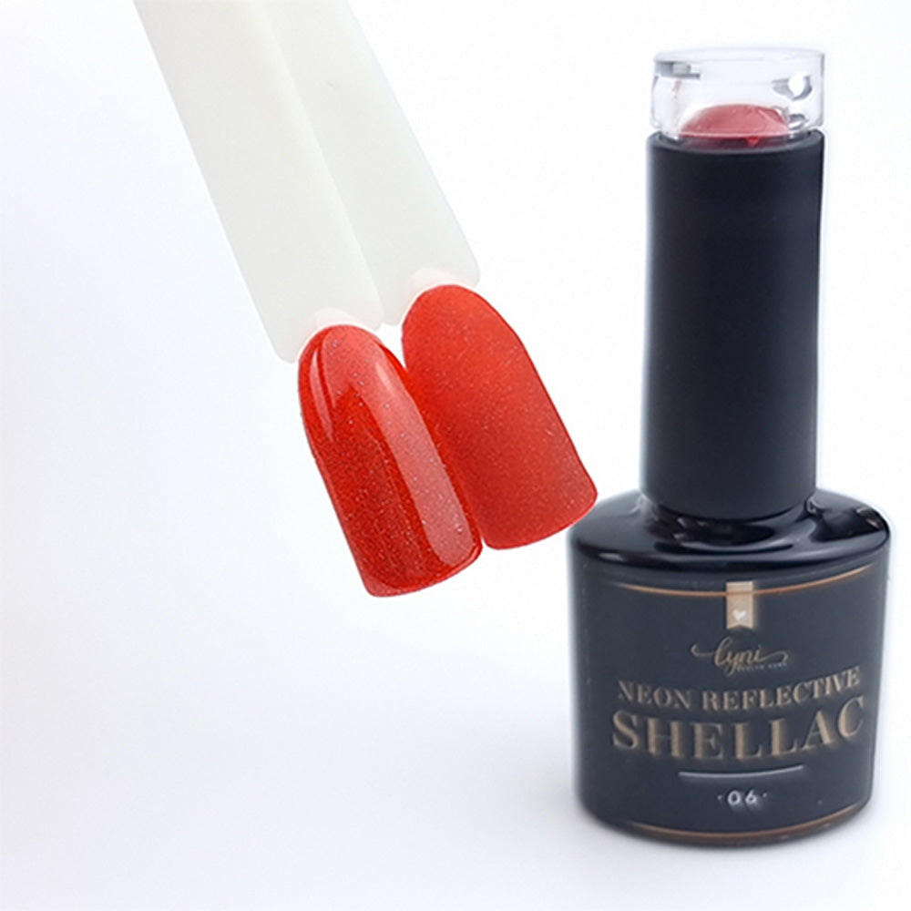Shellac · Neon Reflective 06 · 7,3ml für Nageldesign Nägel & Nagelstudios Shellac · Neon Reflective 06 · 7,3ml, bunt, disco, effekt Shellac, funkeln, gellack, gelpolish, glitter, glitzer, glitzer lacke, knallig, leuchtende farben, red, reflektierend, rot für Nägel im Nageldesign & Nagelstudios