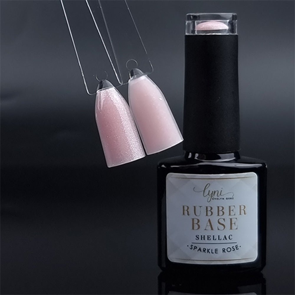 Shellac · Rubber Base · Sparkle Rose 7,3ml* für Nageldesign Nägel & Nagelstudios Shellac · Rubber Base · Sparkle Rose 7,3ml*, Aufbaugel in der Flasche, Aufbaugel Naturnagel, Base Gel, Effekt, flexibles Aufbaugel, flexibles Gel, gel polish, gellack, Glitzer, Grundiergel, Haftgel, nail polish, Pastell, Rosa, Rose, Shellac, uv lack für Nägel im Nageldesign & Nagelstudios