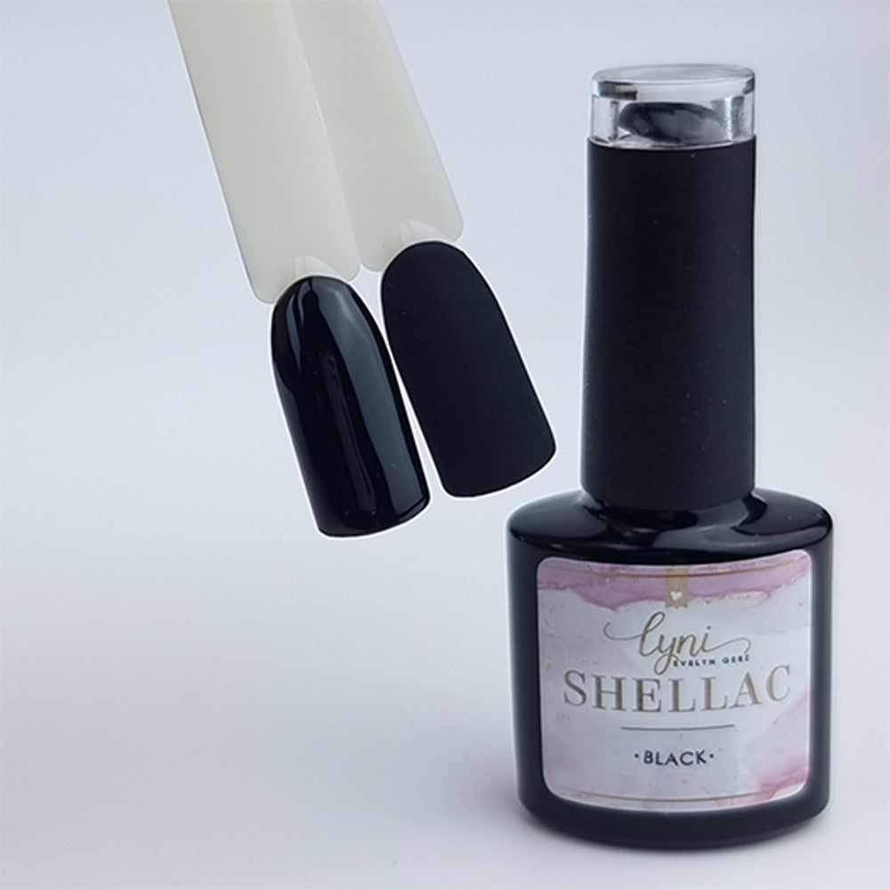 Shellac · Black 7,3ml für Nageldesign Nägel & Nagelstudios Shellac · Black 7,3ml, gel polish, gellack, nail polish, schwarz, shellac black, uv lack für Nägel im Nageldesign & Nagelstudios